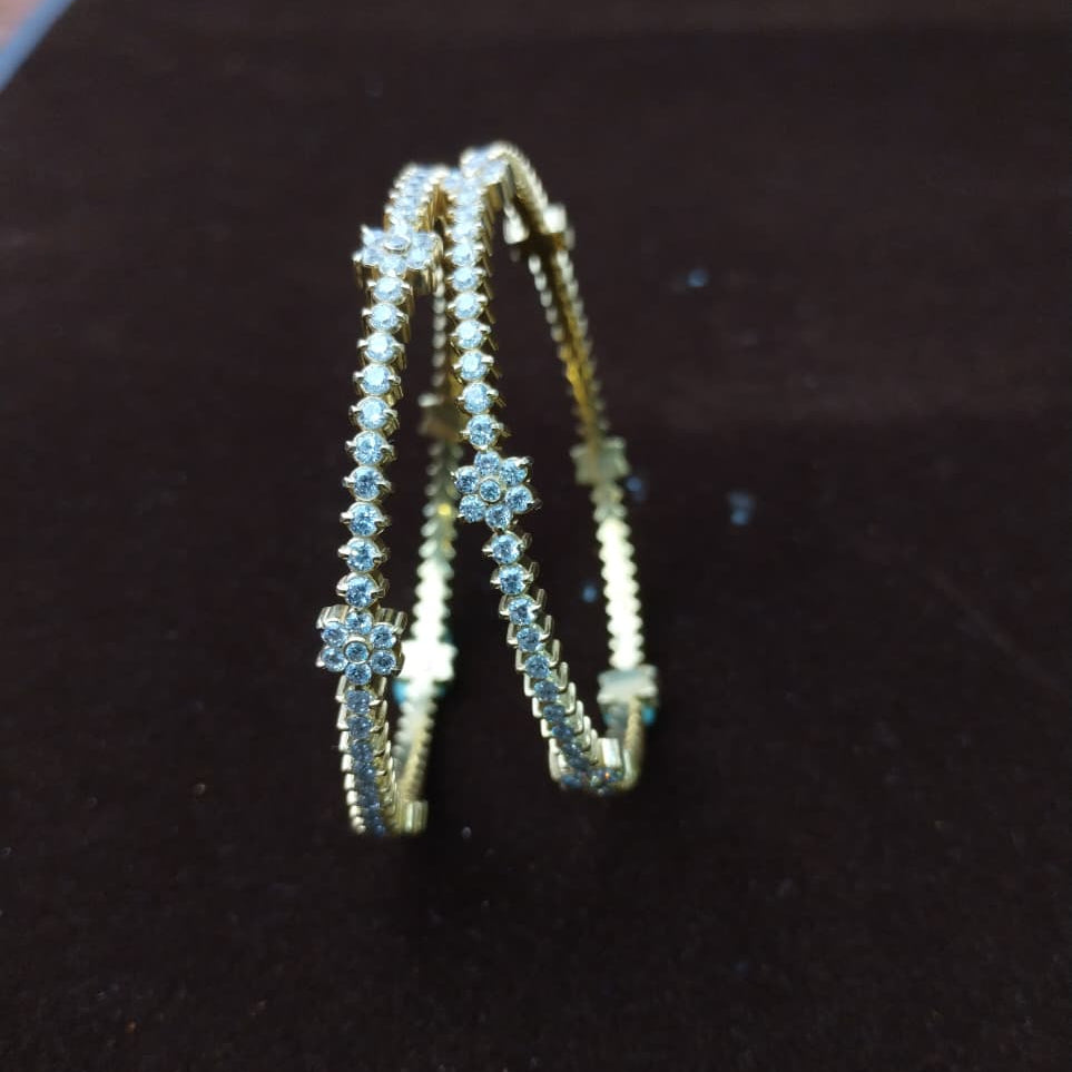Silver 92.5 Diamond Look Bangles -2042