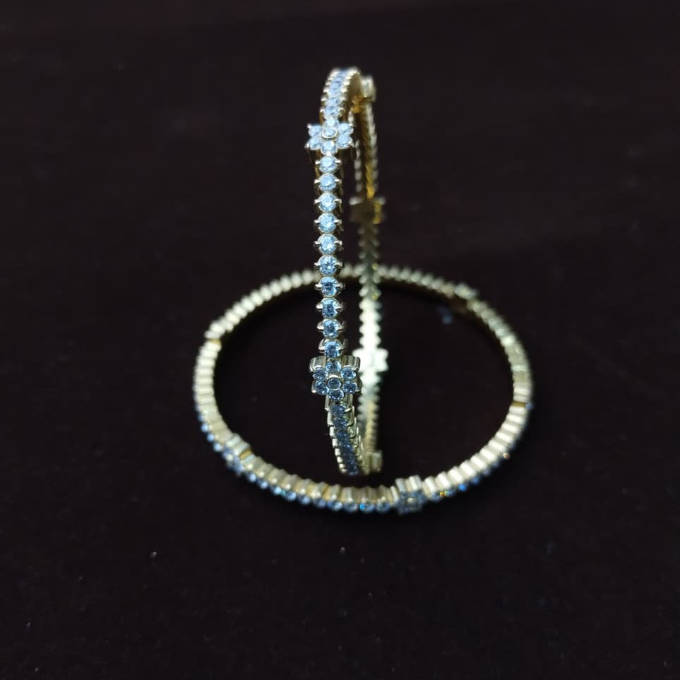 Silver 92.5 Diamond Look Bangles -2042