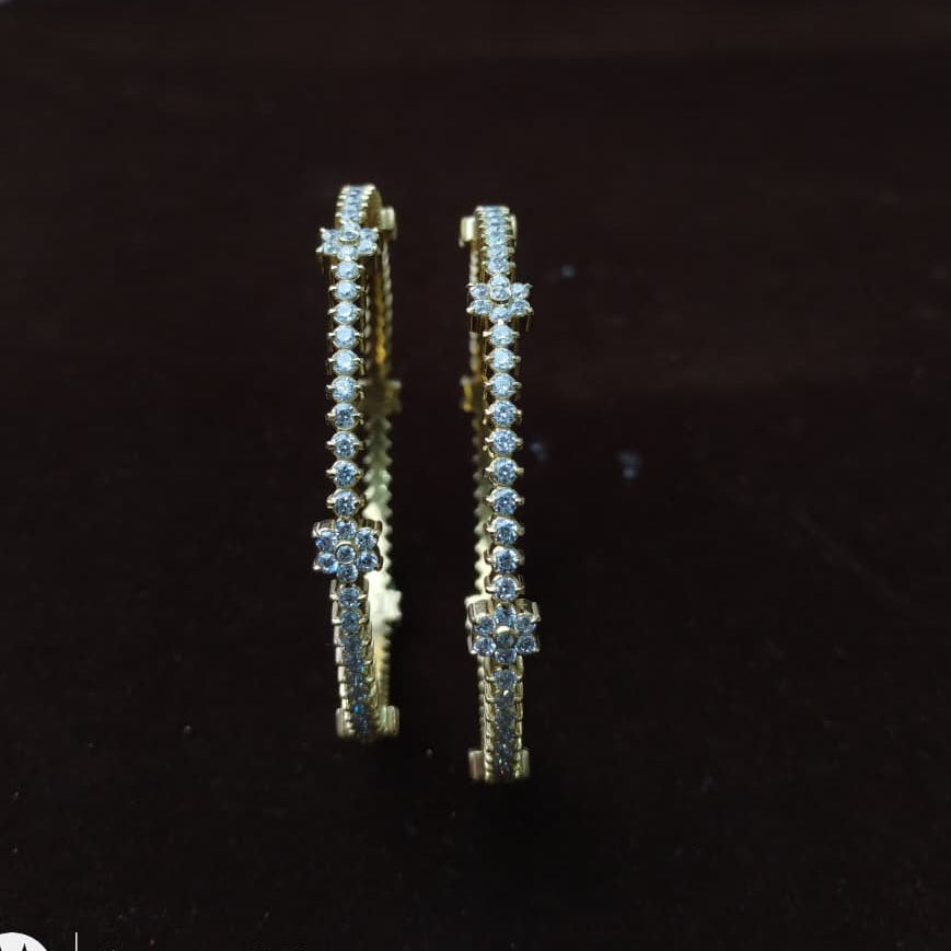 Silver 92.5 Diamond Look Bangles -2042
