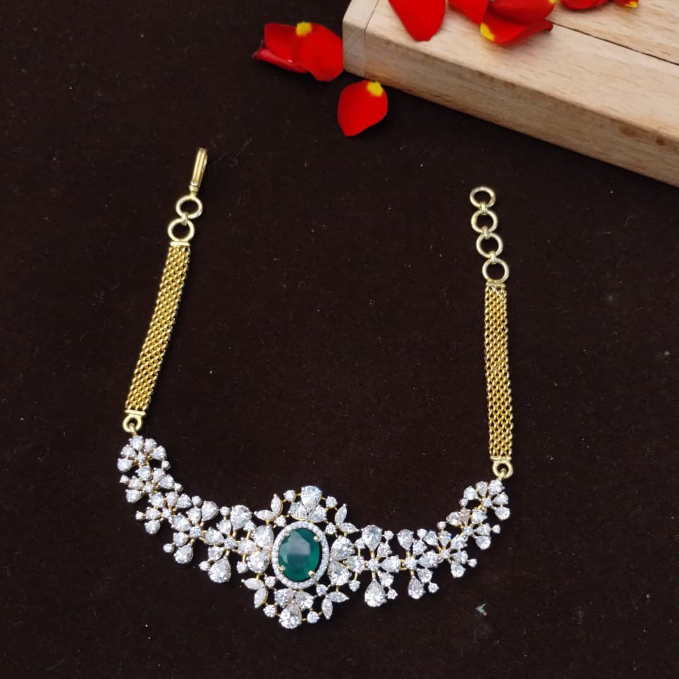 Silver 92.5 Diamond Look Choker-5427