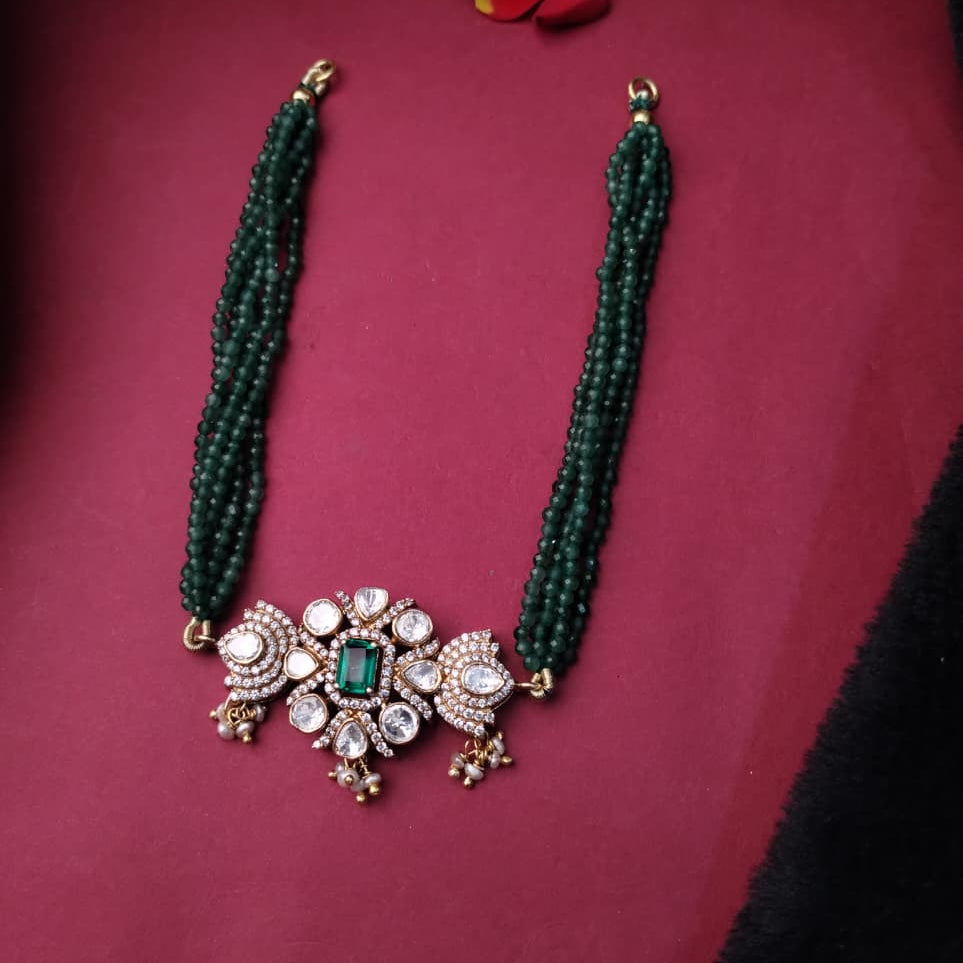 Silver 92.5 Choker With Earring-2140