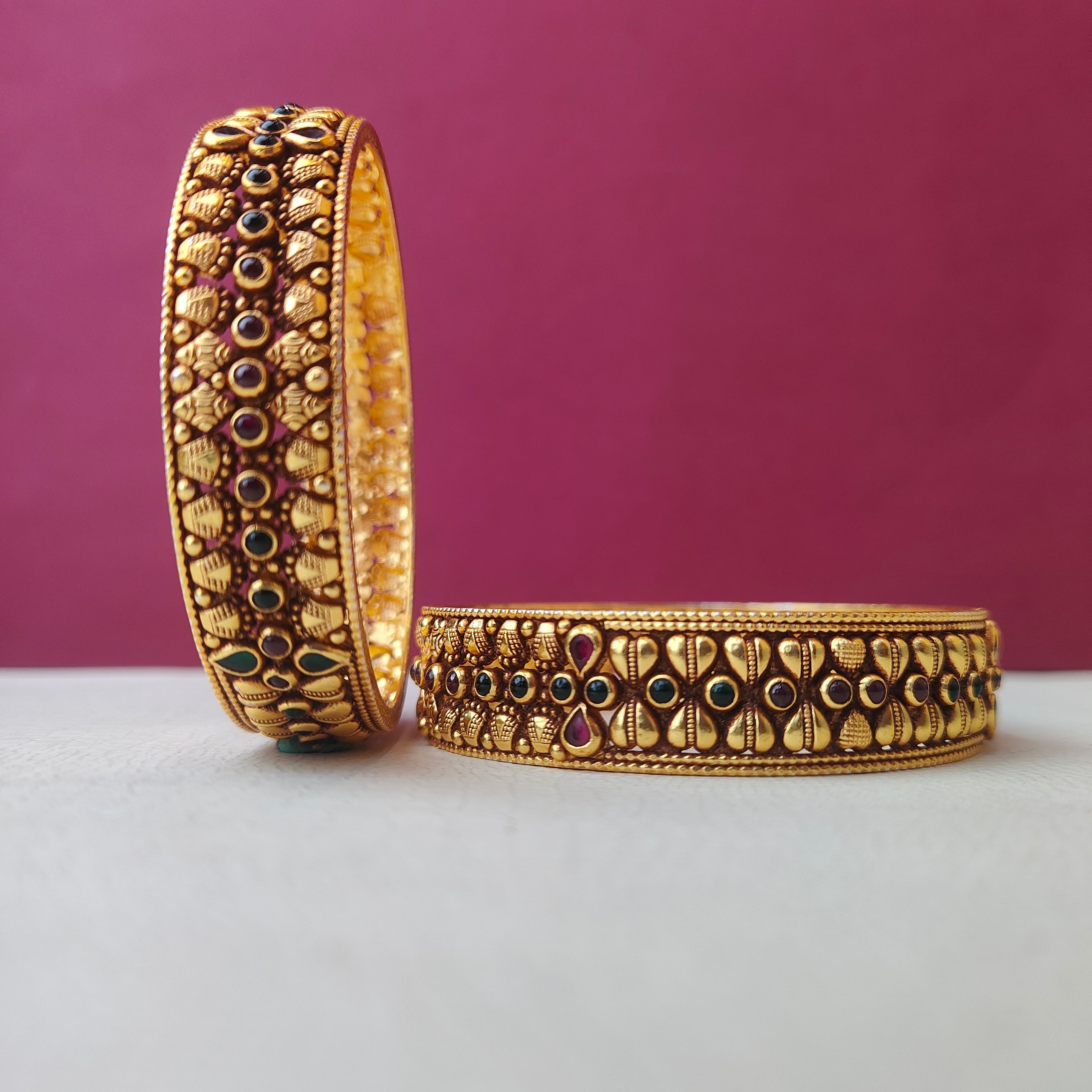 925 Silver Nakshi Bangle-2923- size -2.5