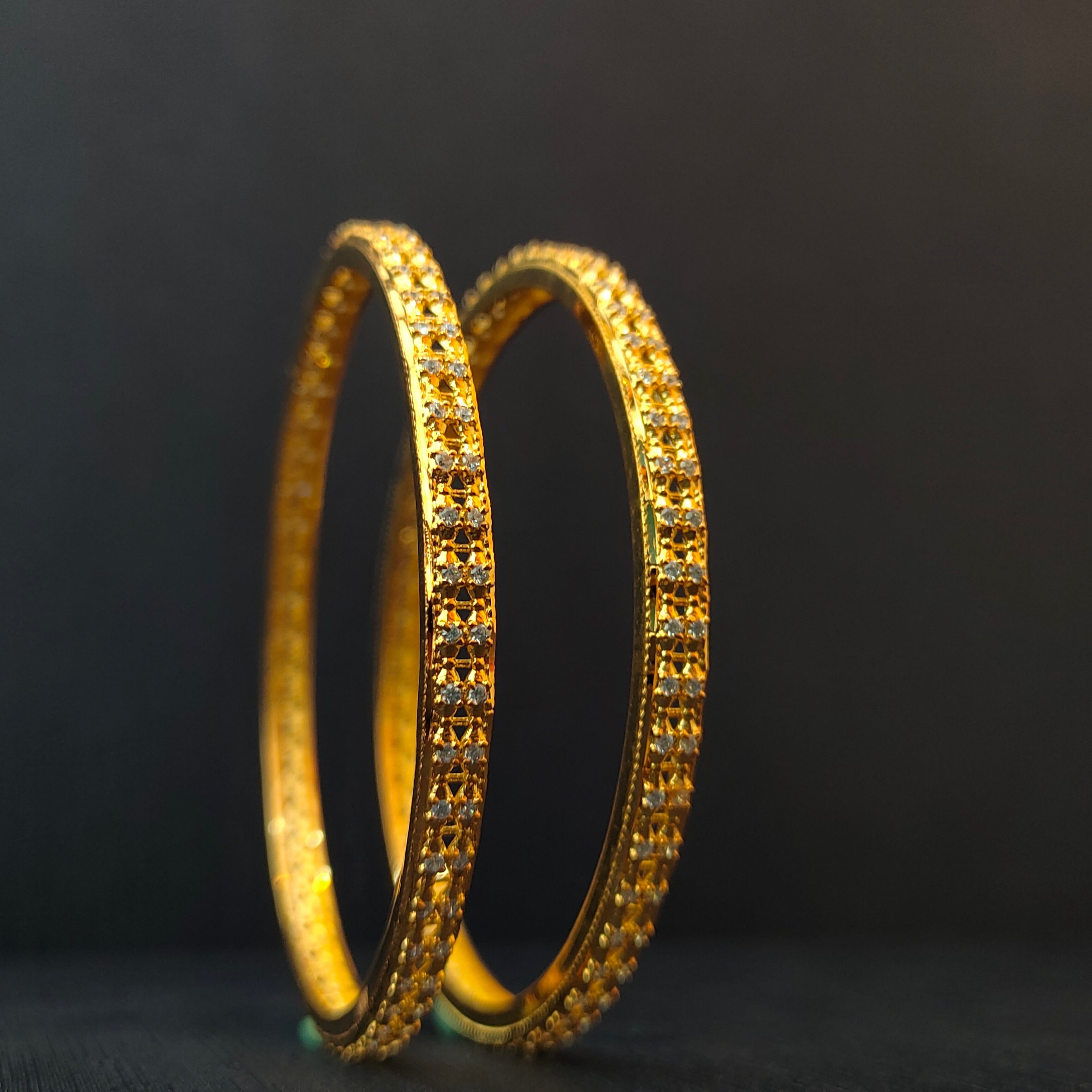 925 Silver CZ Stone Turkish Bangle-1371 - Size 2.6