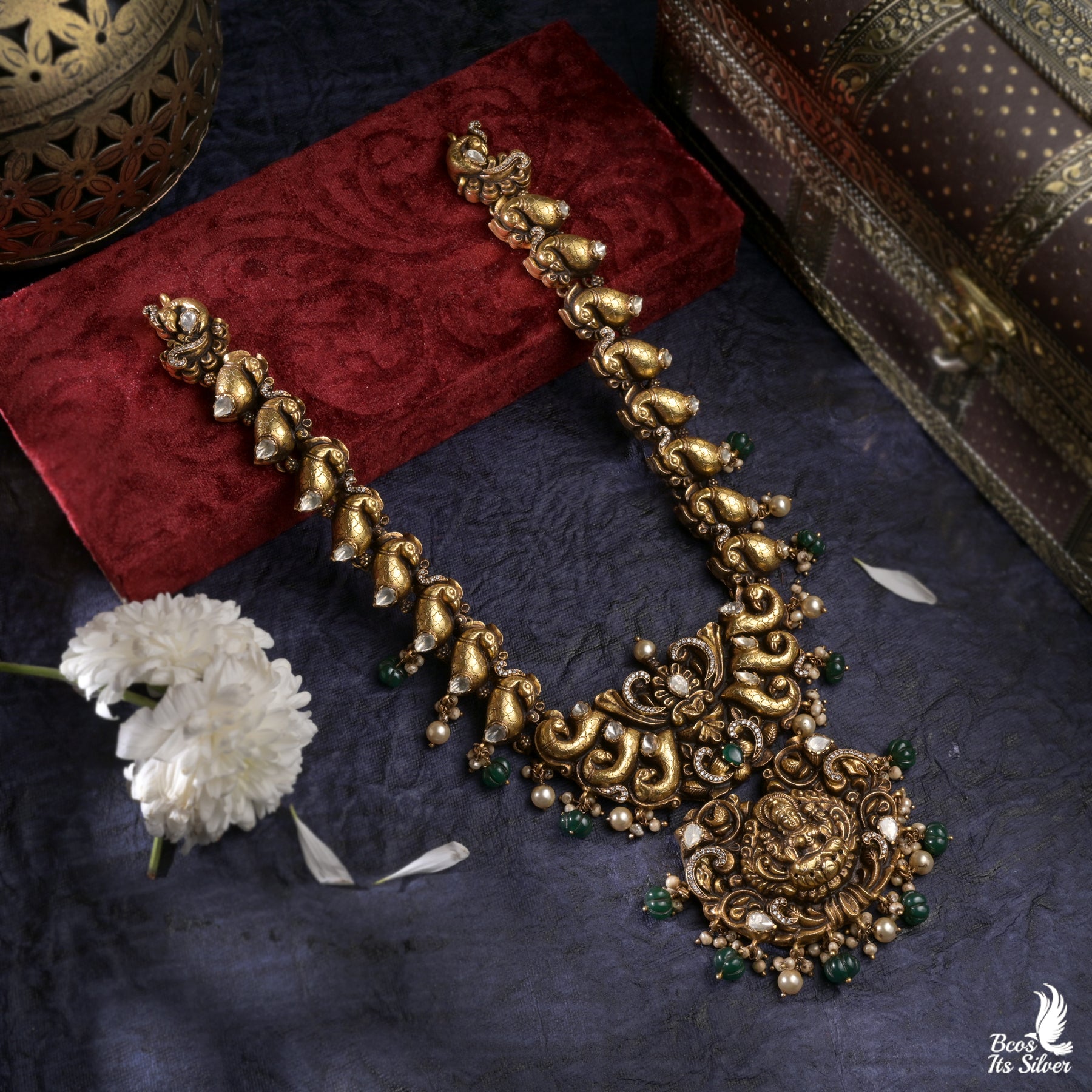 92.5 Silver Bridal peacock Haram - 5241