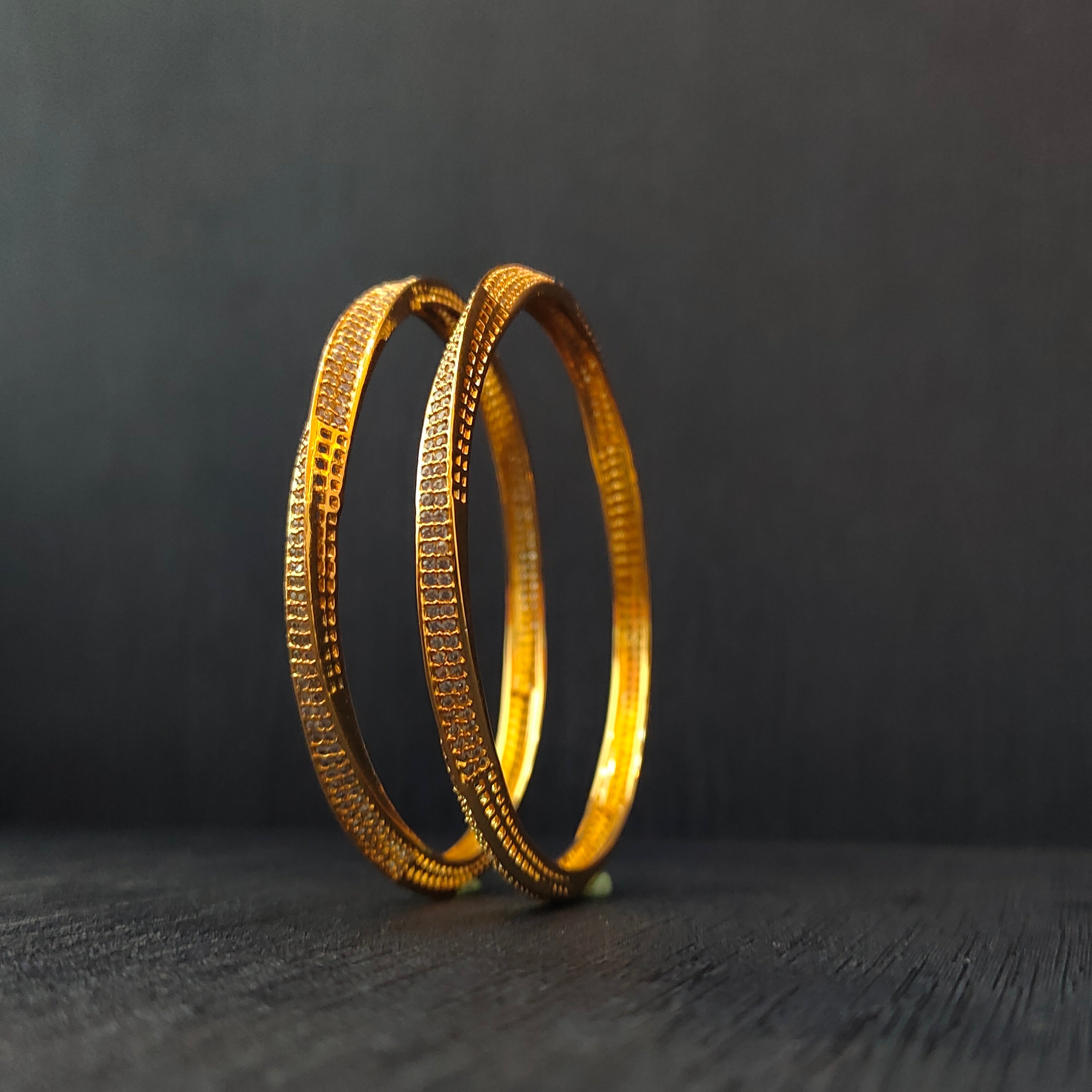 925 Silver CZ Stone Turkish Bangle-1376 - Size 2.5