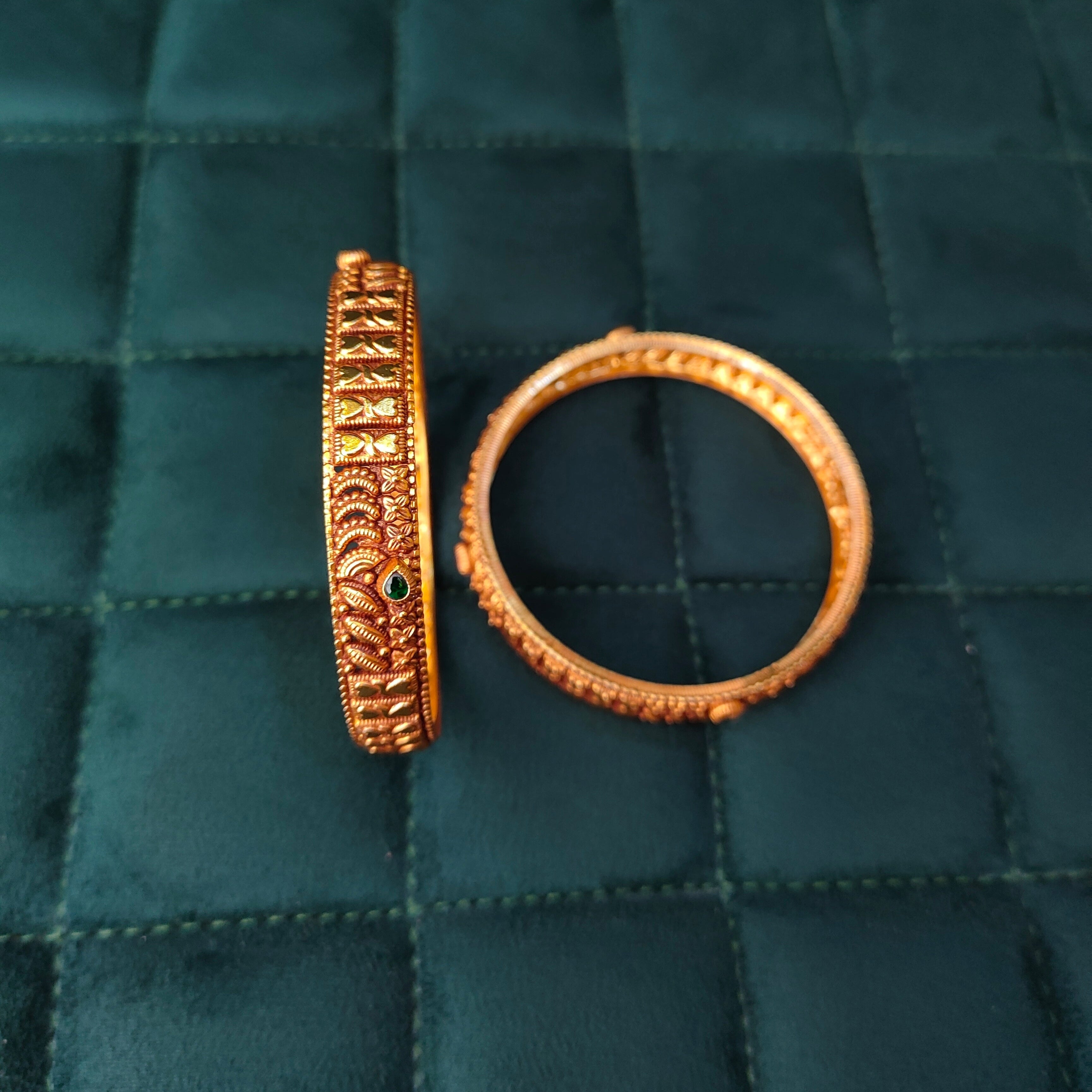 925 Silver Gold Plated Bangle-1294