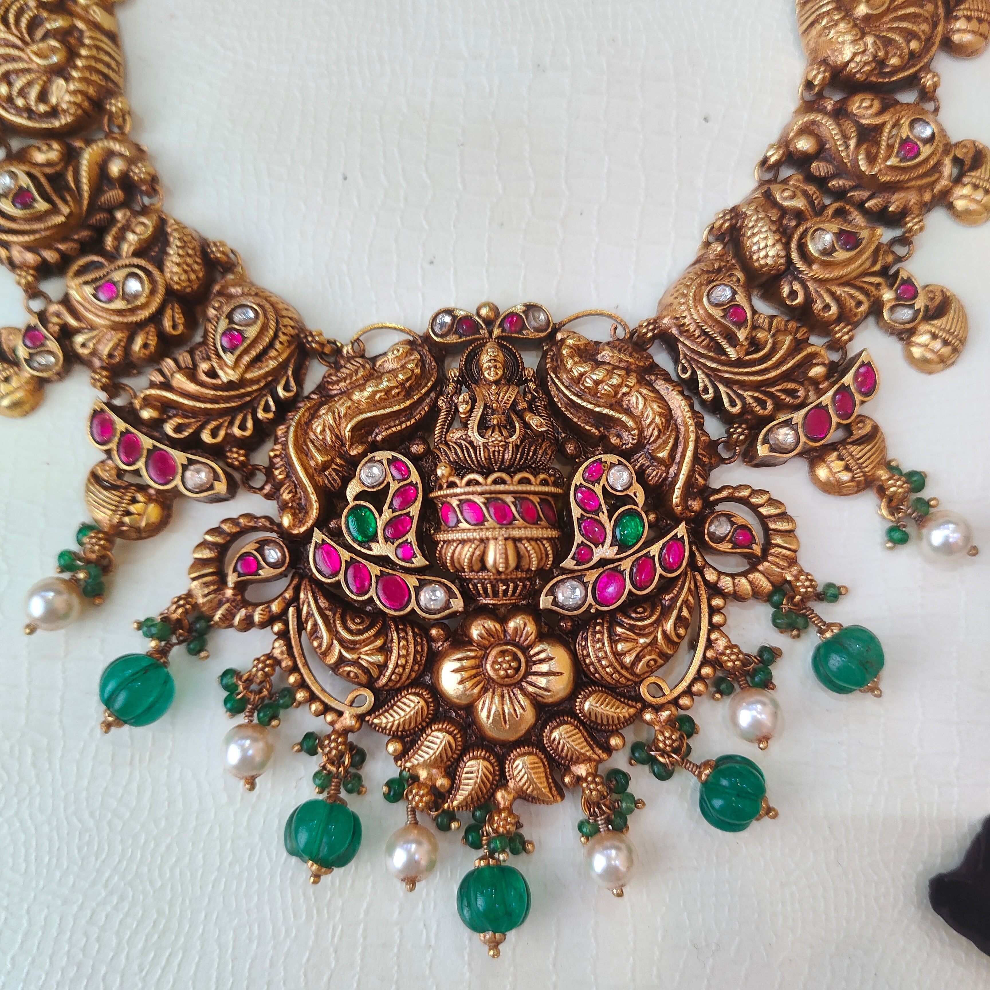 Kanya Silver Kundan Nakshi Necklace - 0029 - BCOS Its Silver