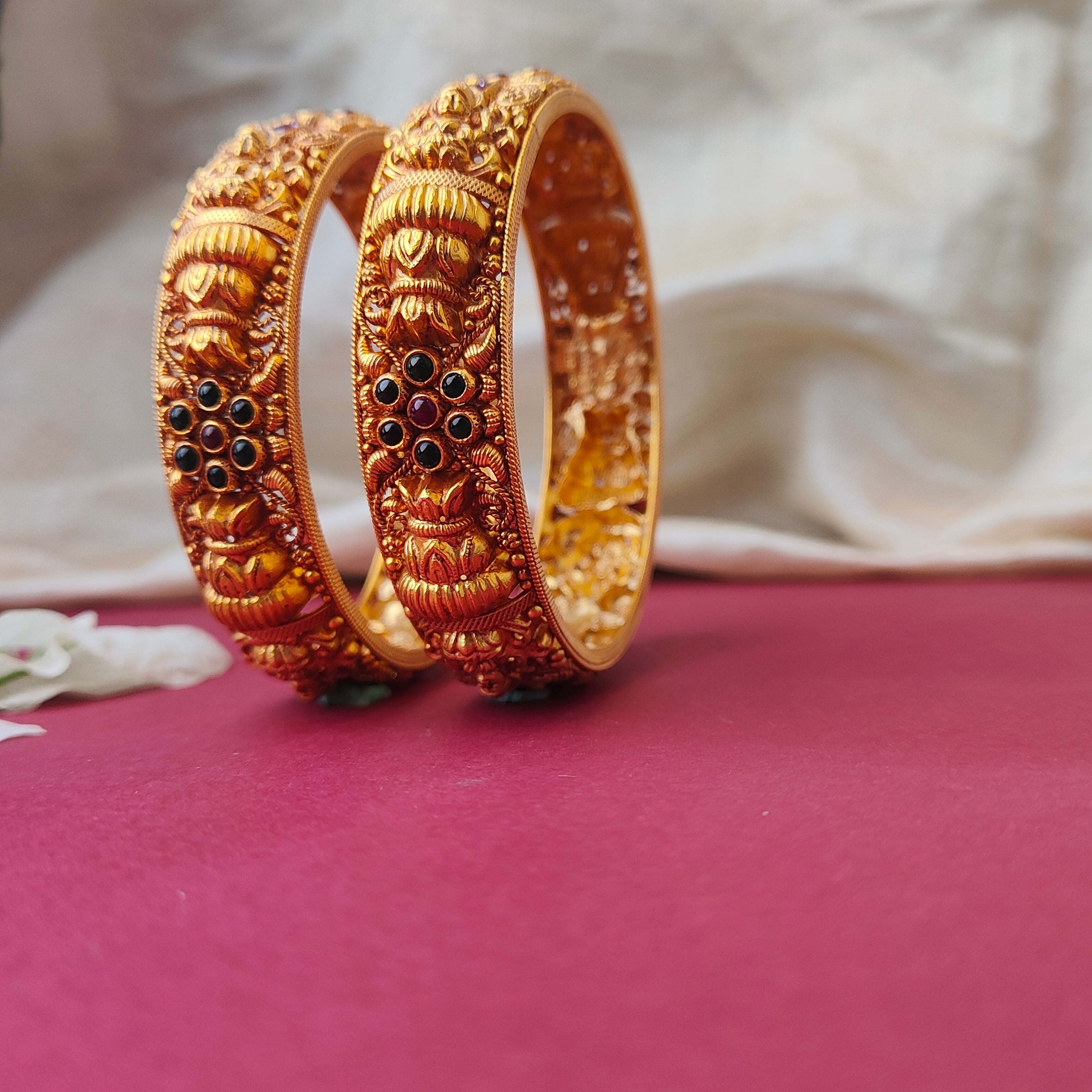 MahaLakshmi Silver Nakshi Bangle - 0027 (2.5 Pair) - BCOS Its Silver