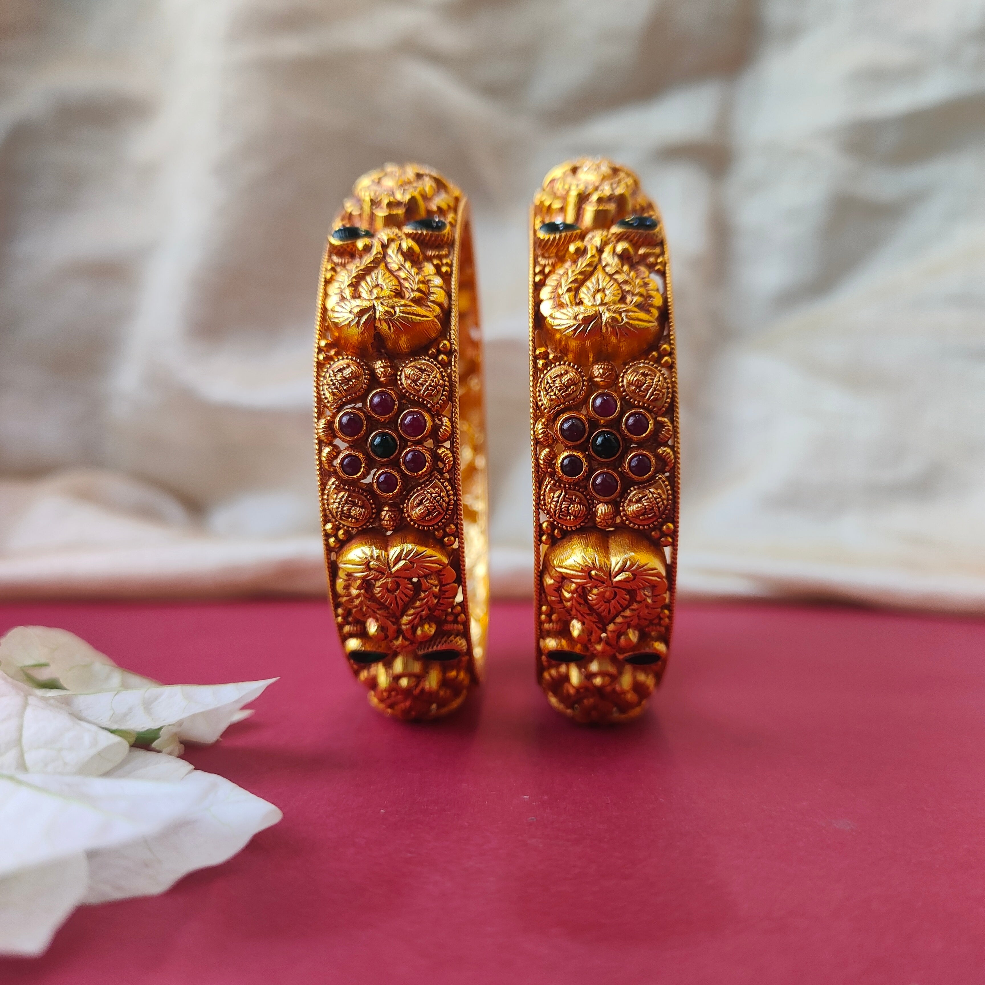 Mango Lakshmi Silver Nakshi Bangle - 0026 (2.6 Pair) - BCOS Its Silver