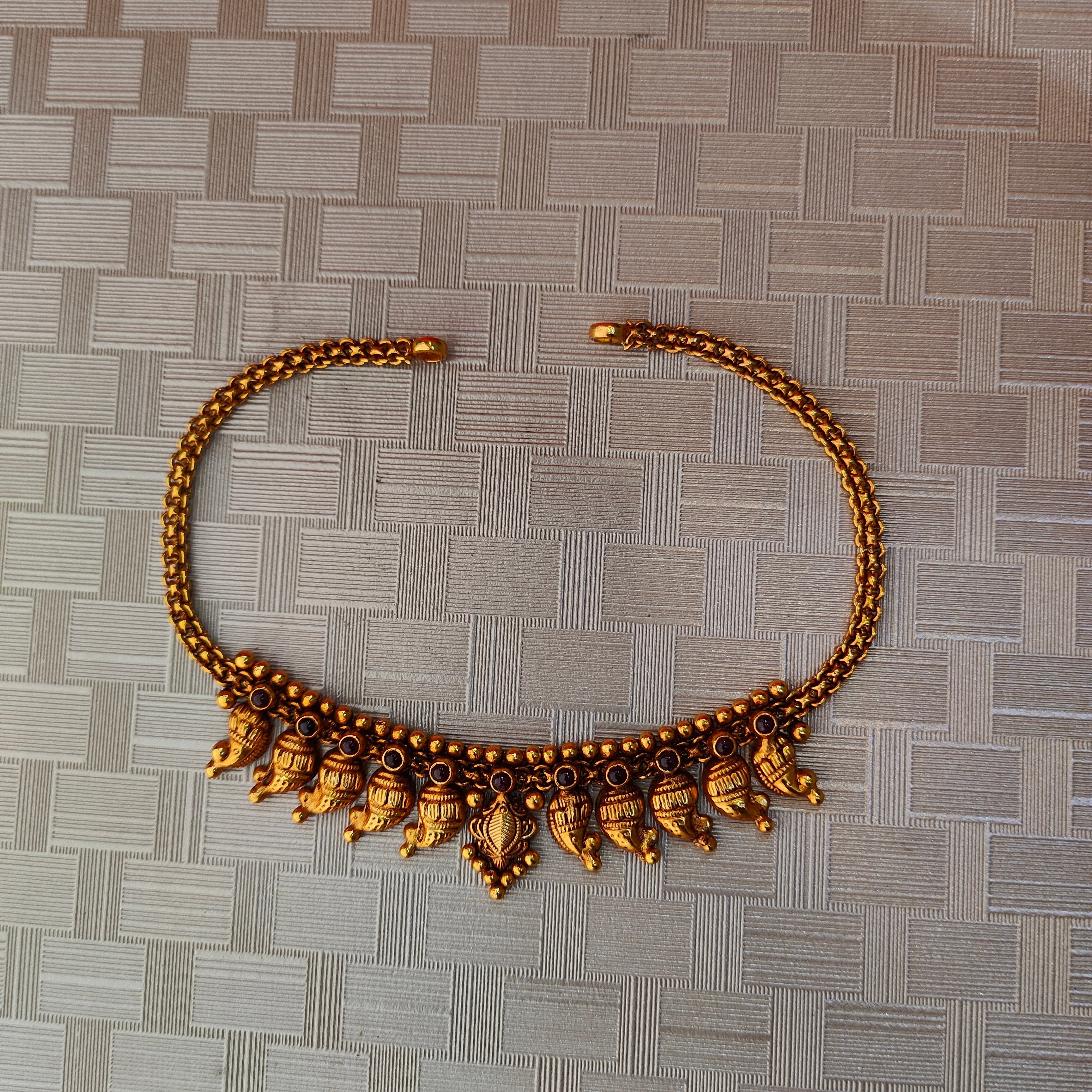 925 Silver Gold Plated Necklace-1303