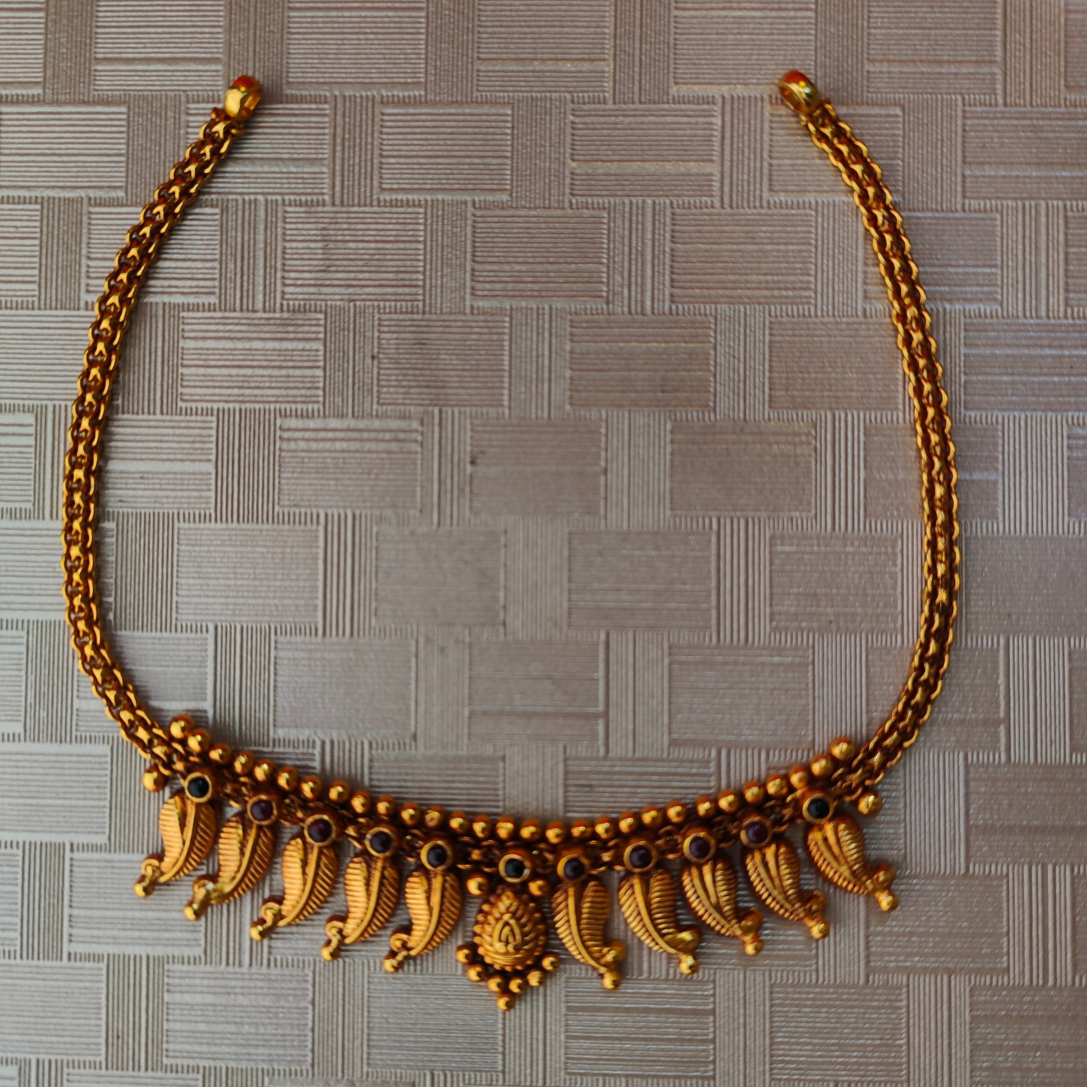 925 Silver Gold Plated Maanga Necklace-1302