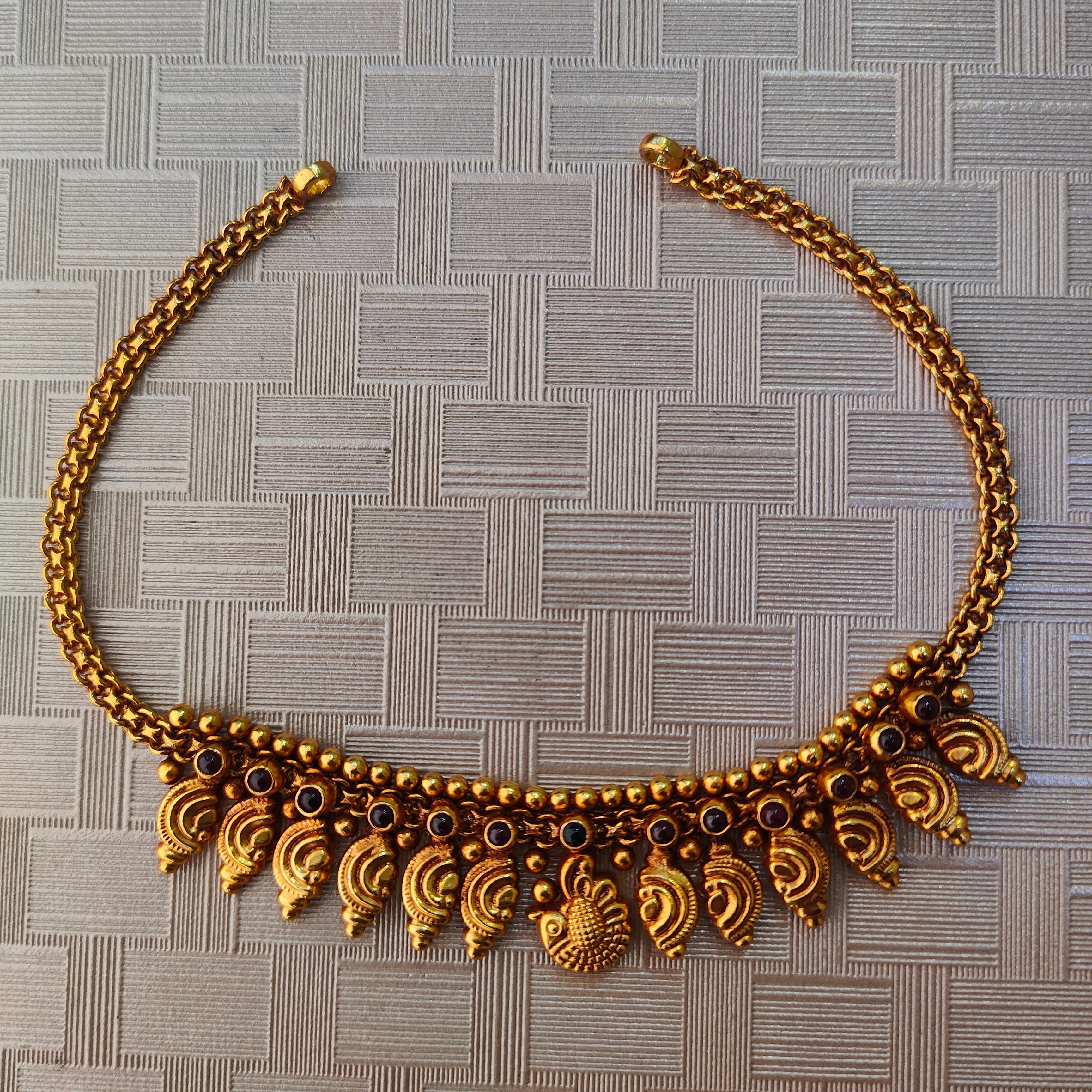 925 Silver Gold Plated Necklace-1304