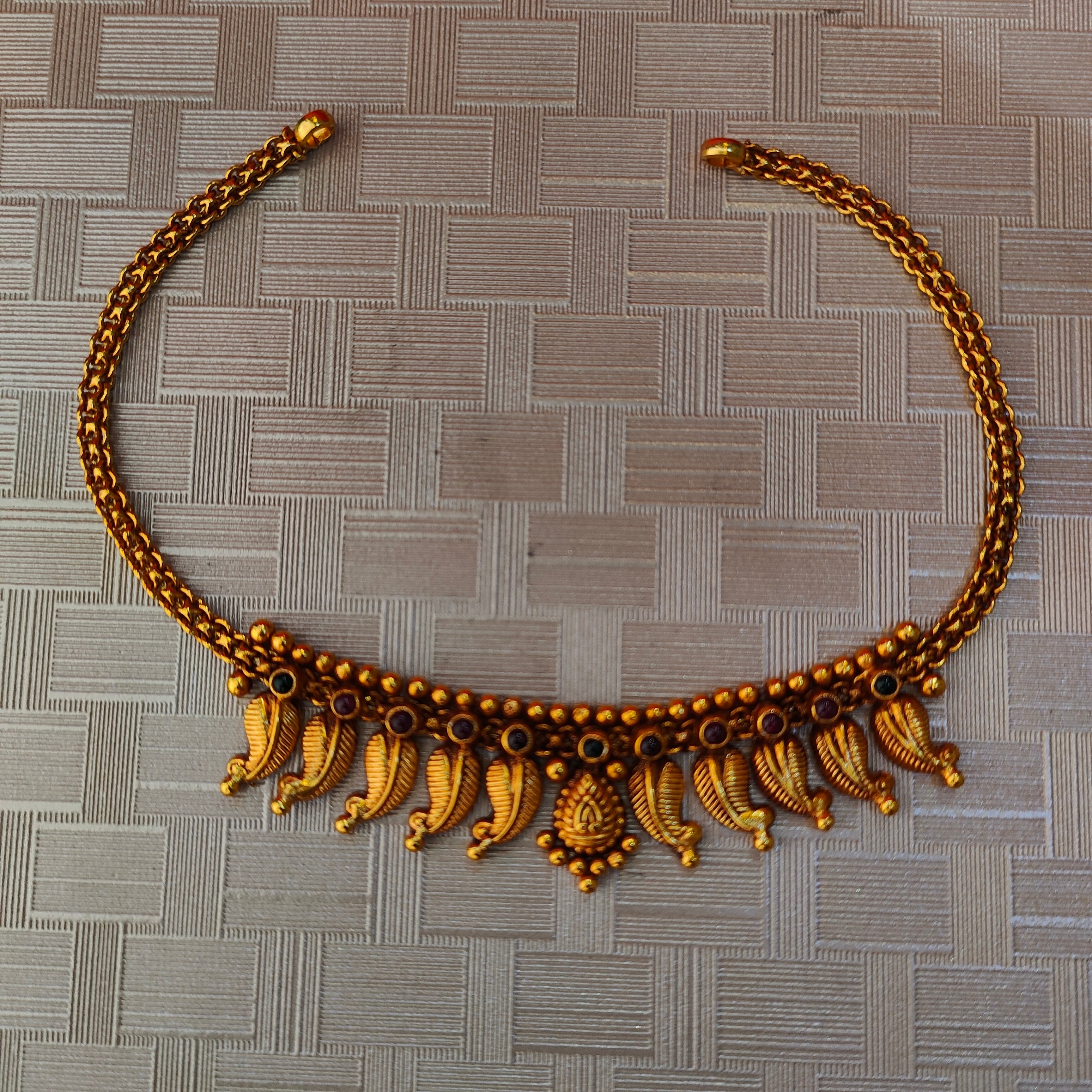 925 Silver Gold Plated Maanga Necklace-1302