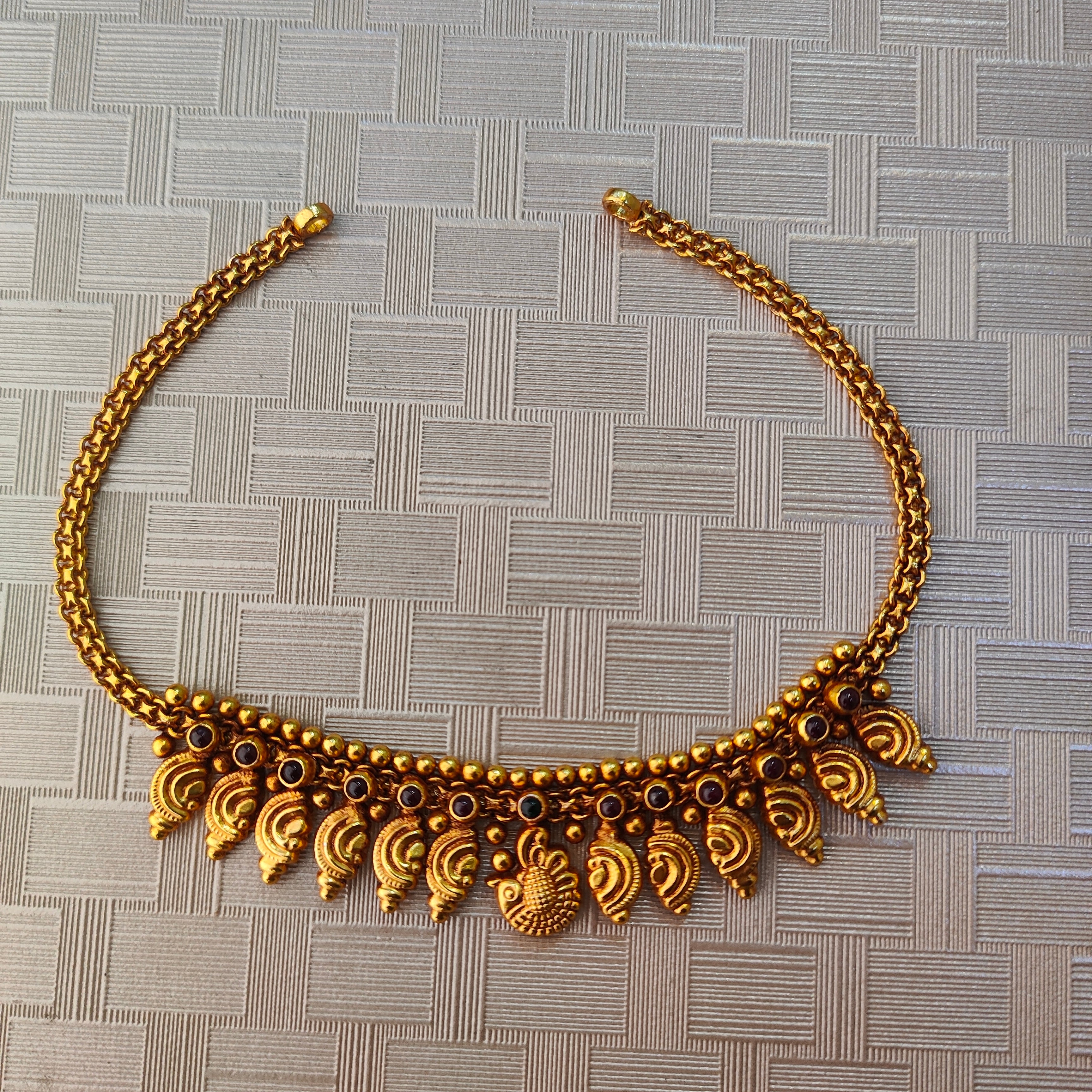 925 Silver Gold Plated Necklace-1304