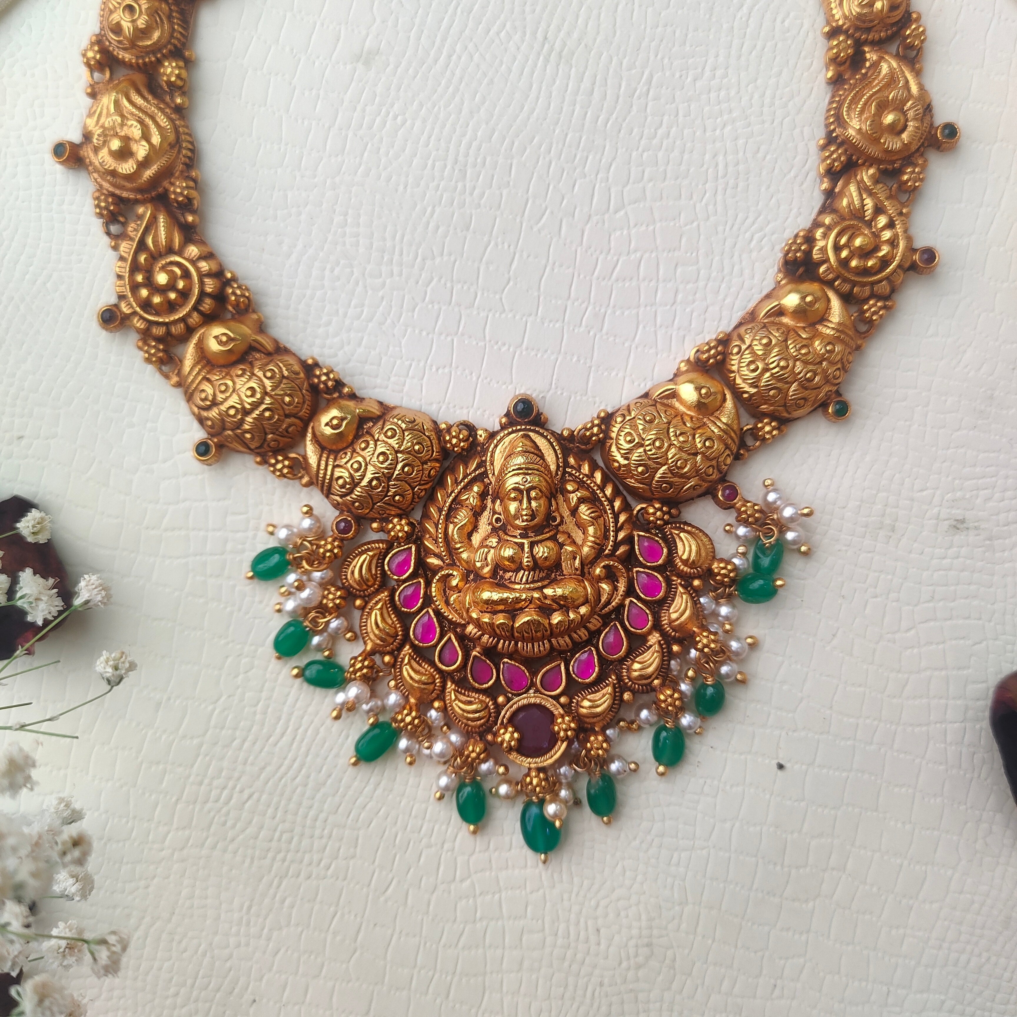 Padma Silver Nakshi Necklace - 0015 - BCOS Its Silver