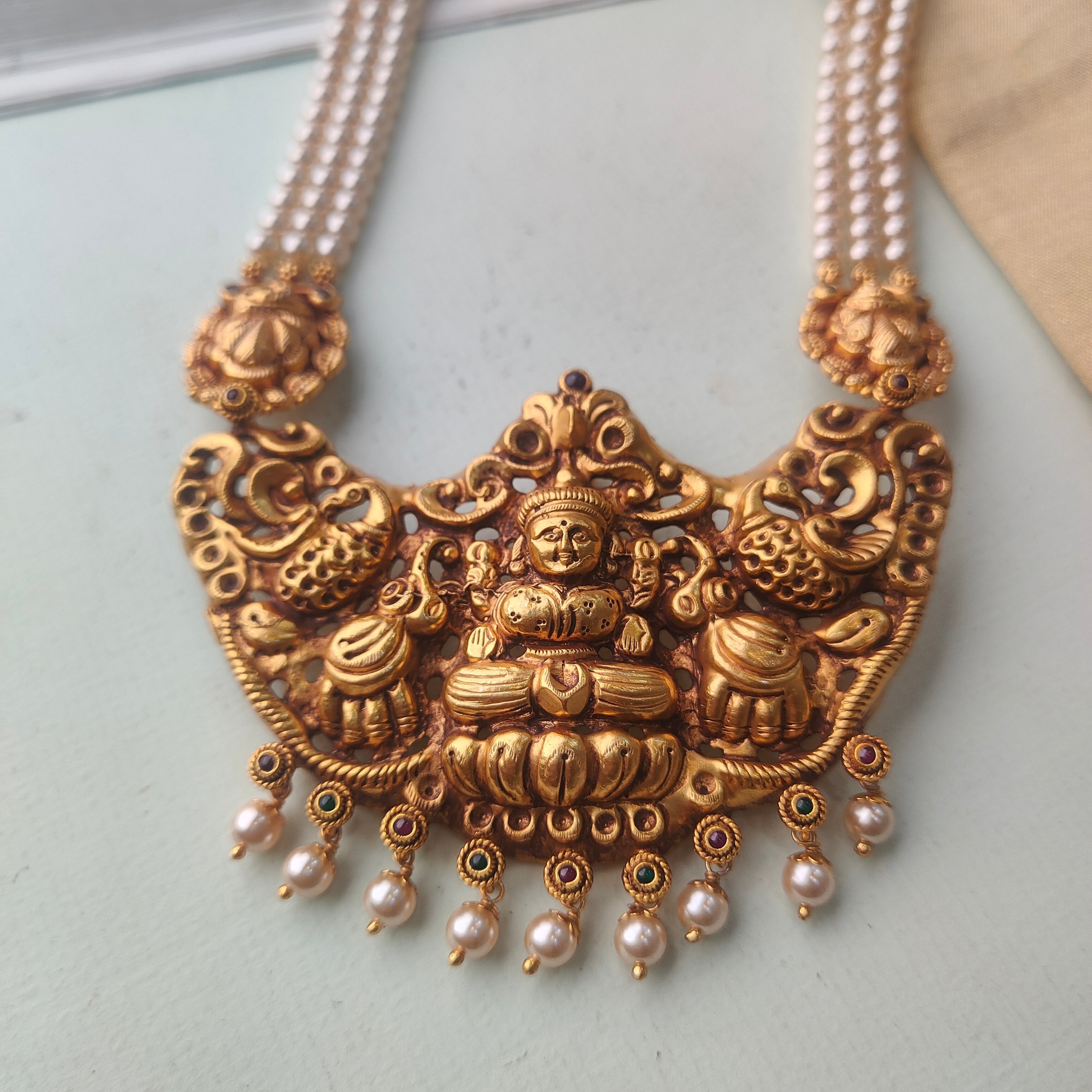 Padmalaya Pearl Silver Haram - 0039 - BCOS Its Silver