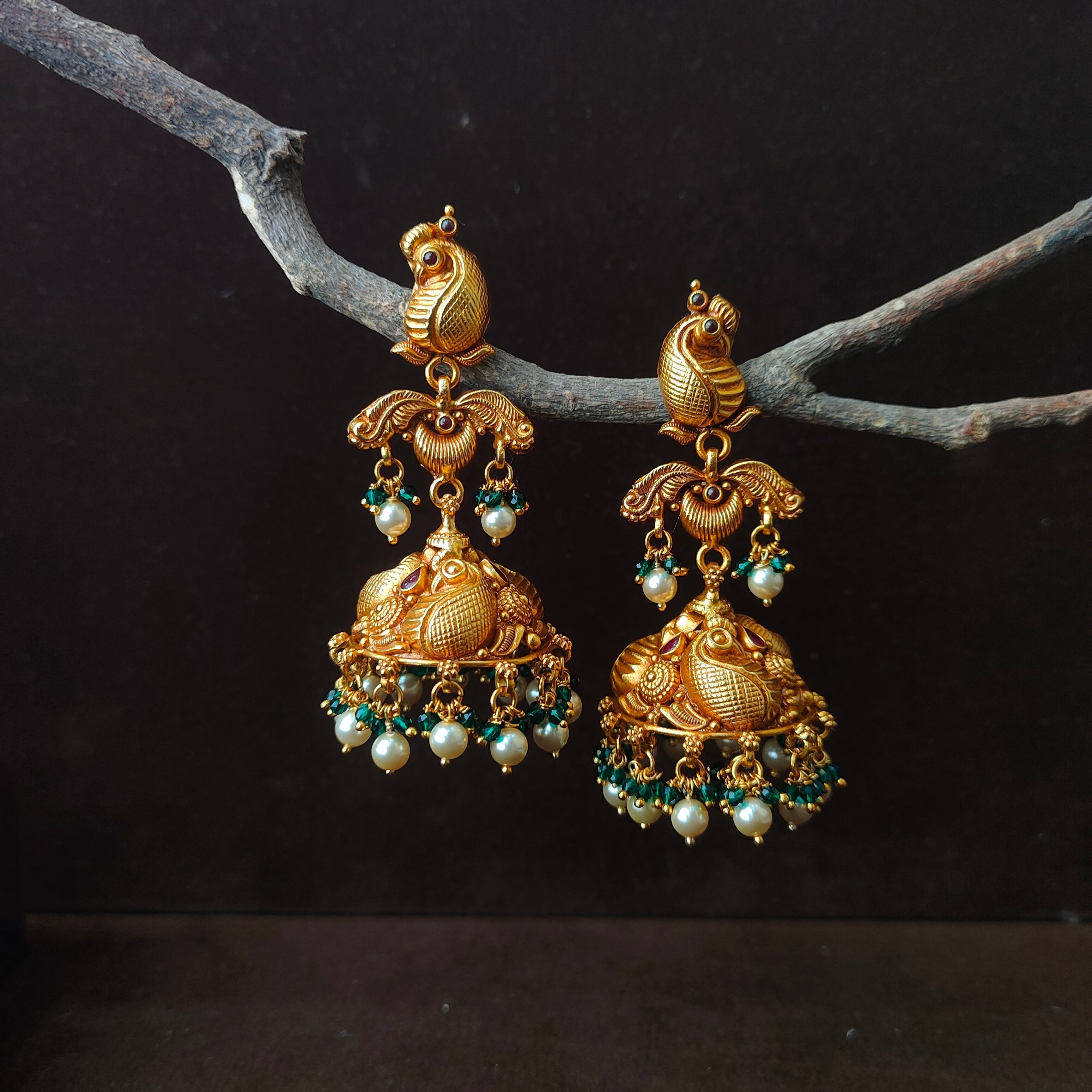 Peacock Layer Nakshi Jhumka - 0053 - BCOS Its Silver