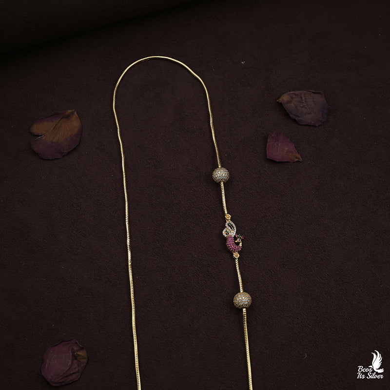 925 Silver Peacock Mugappu Chain-8518