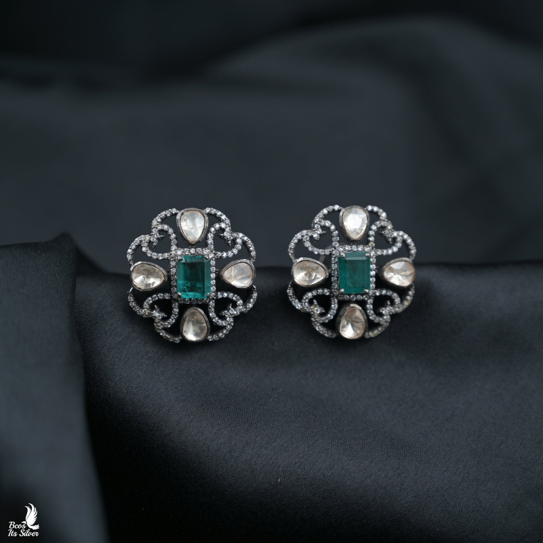Pure 925 Silver Oxidized Earstud -029