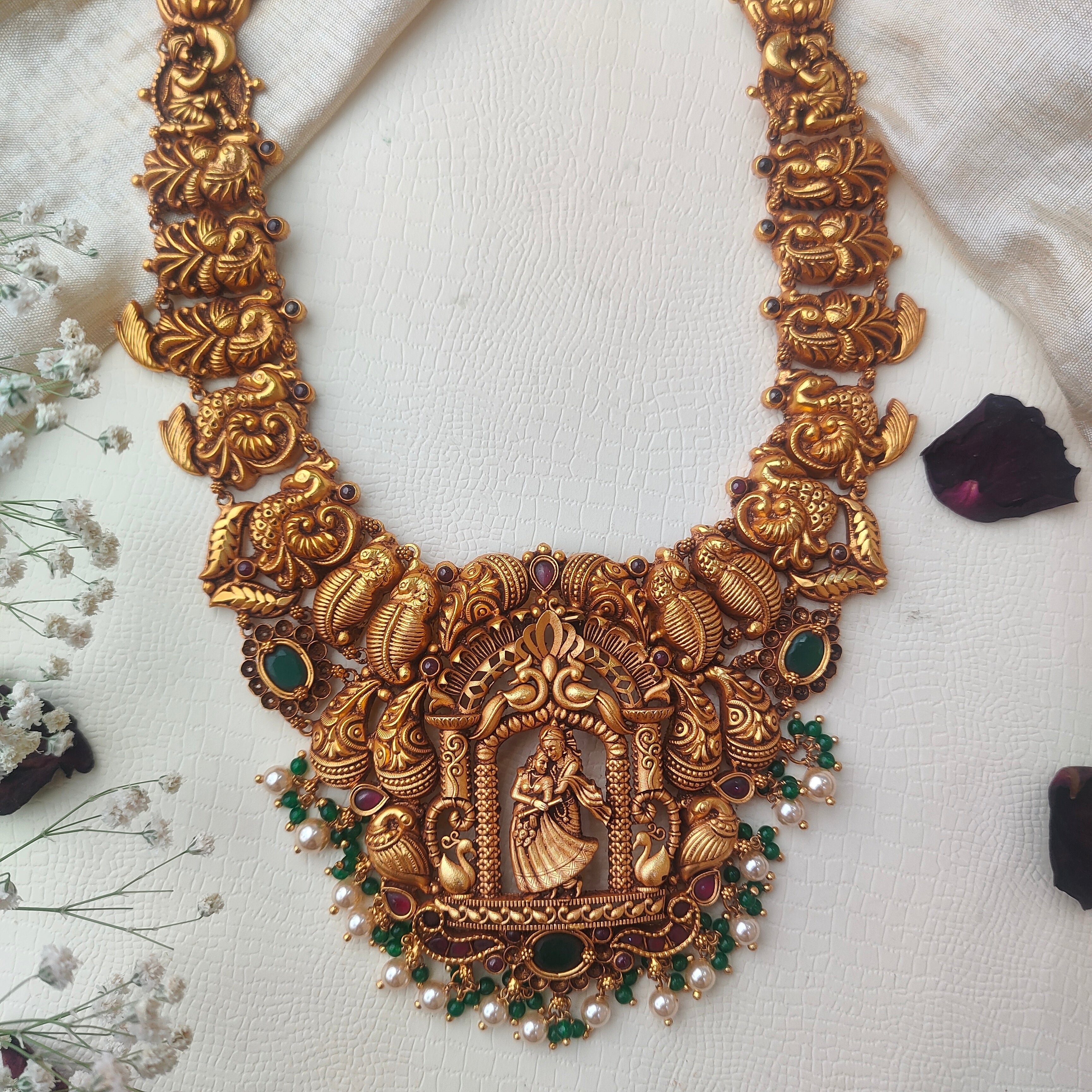 Radha Krishna Nakshi Haram 925 Silver - 0014 - BCOS Its Silver