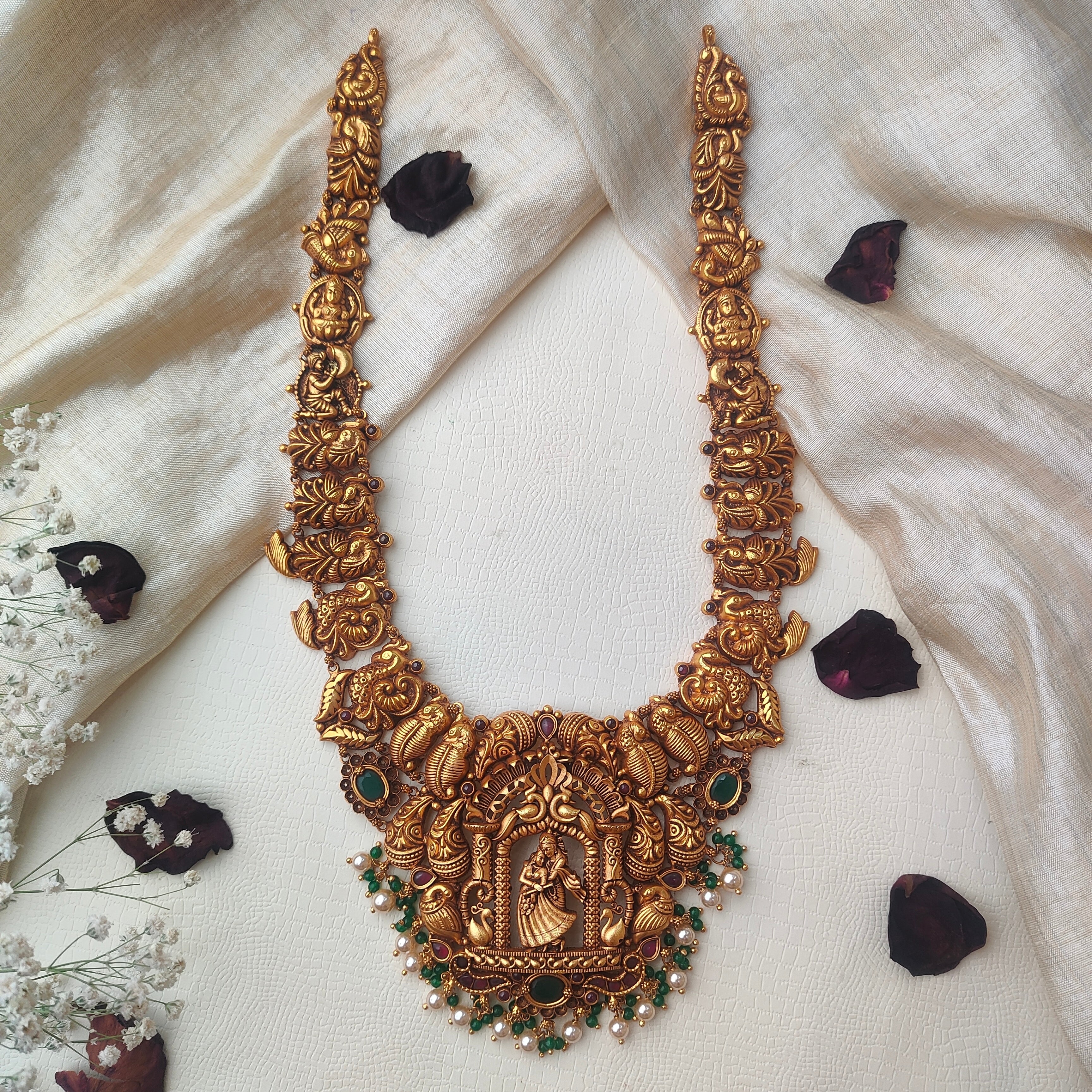 Radha Krishna Nakshi Haram 925 Silver - 0014 - BCOS Its Silver