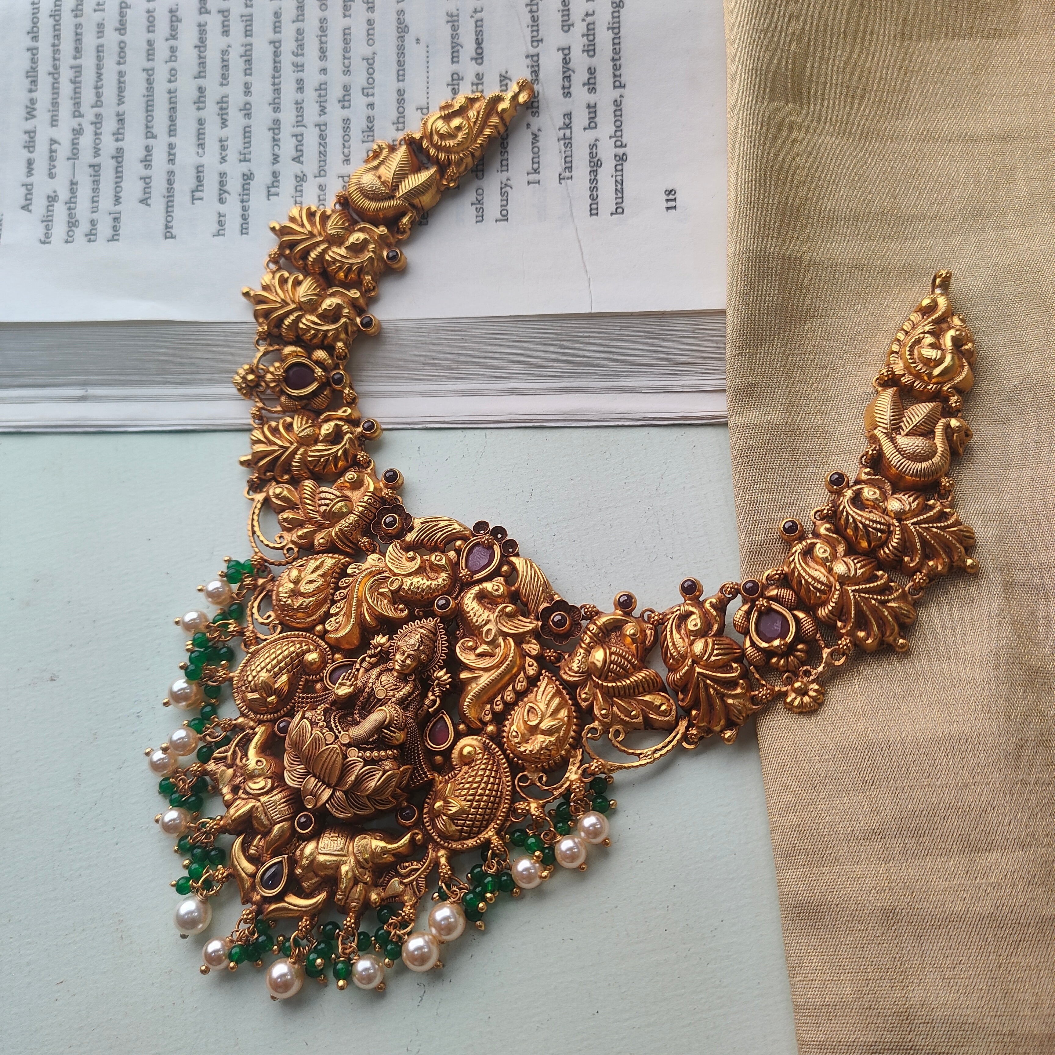 Samudra Silver Nakshi Necklace - 0035 - BCOS Its Silver