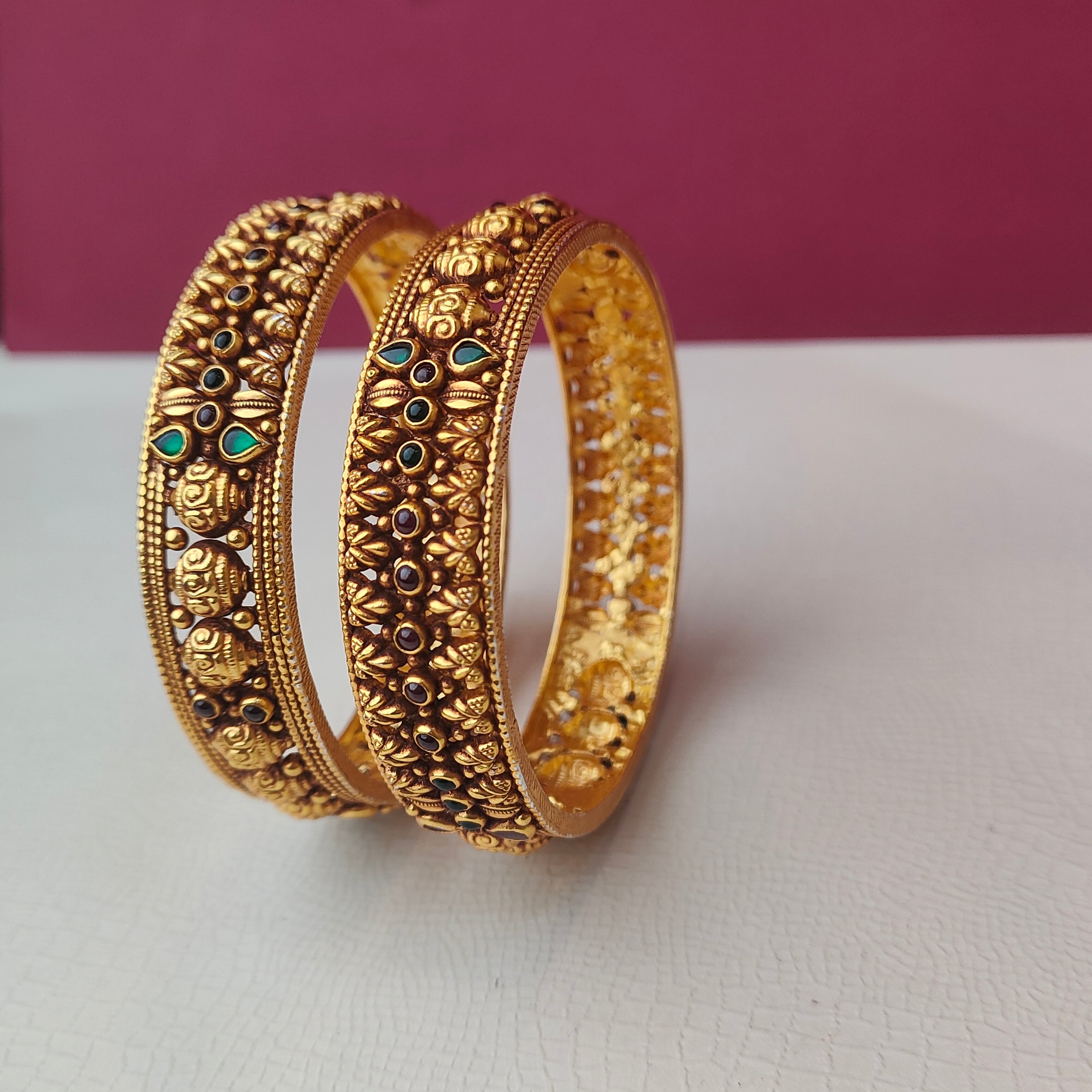 925 Silver Nakshi Bangle-2924- size -2.5