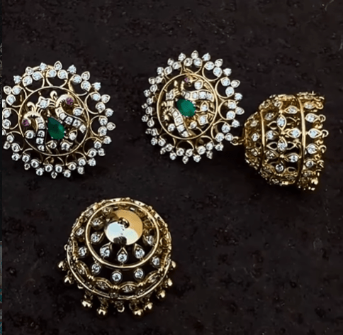 Theia Diamond look 2 in 1 Jhumka - 0301 (MADE TO ORDER) - BCOS Its Silver