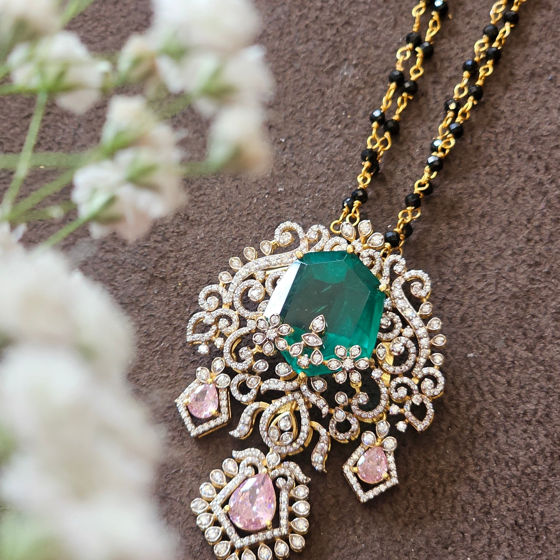 Theia diamond Look alike Pendant - 0302 Made to order - BCOS Its Silver