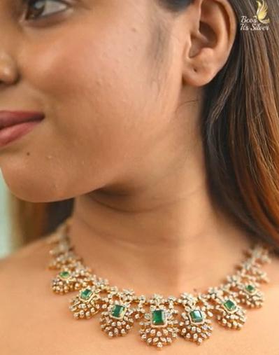Theia Diamond Look Necklace - 0135 - BCOS Its Silver