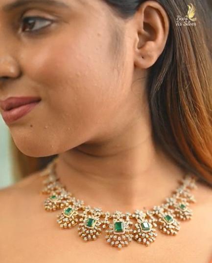 Theia Diamond Look Necklace - 0135 - BCOS Its Silver