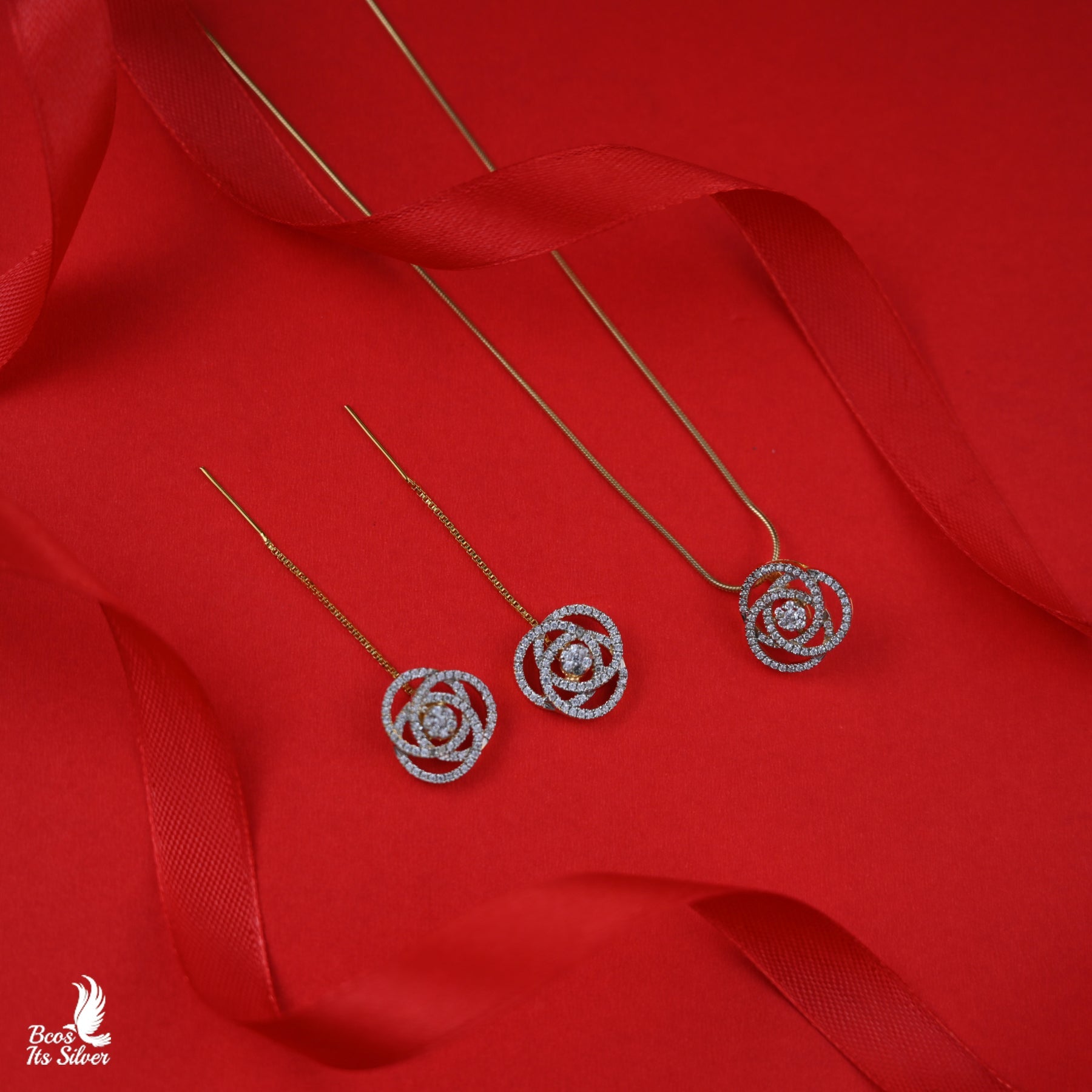 Theia Diamond only Earring - 3033 - ( MADE TO ORDER ) - BCOS Its Silver