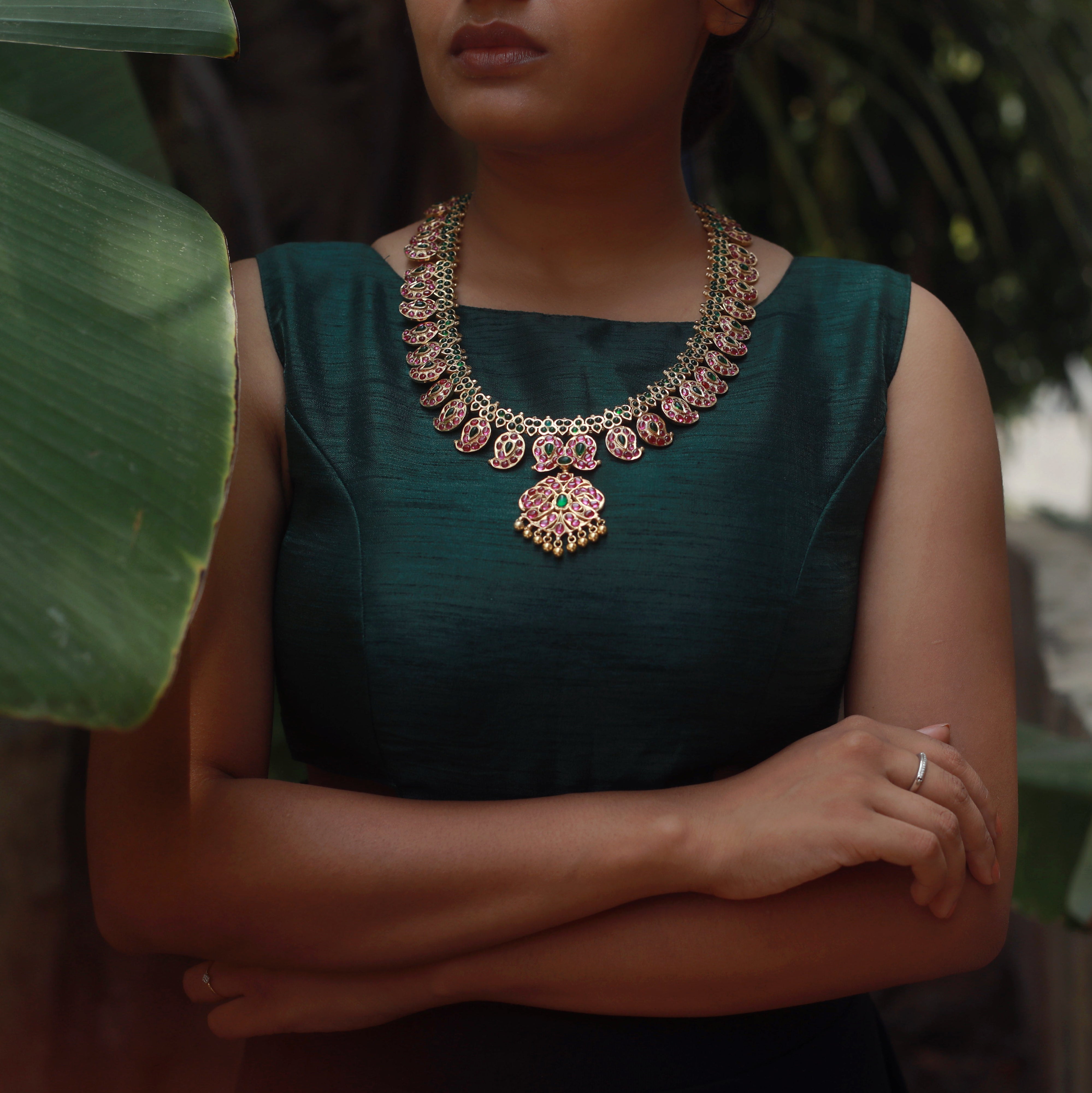 925 Silver Traditional Close Settings Mango Mala - 002