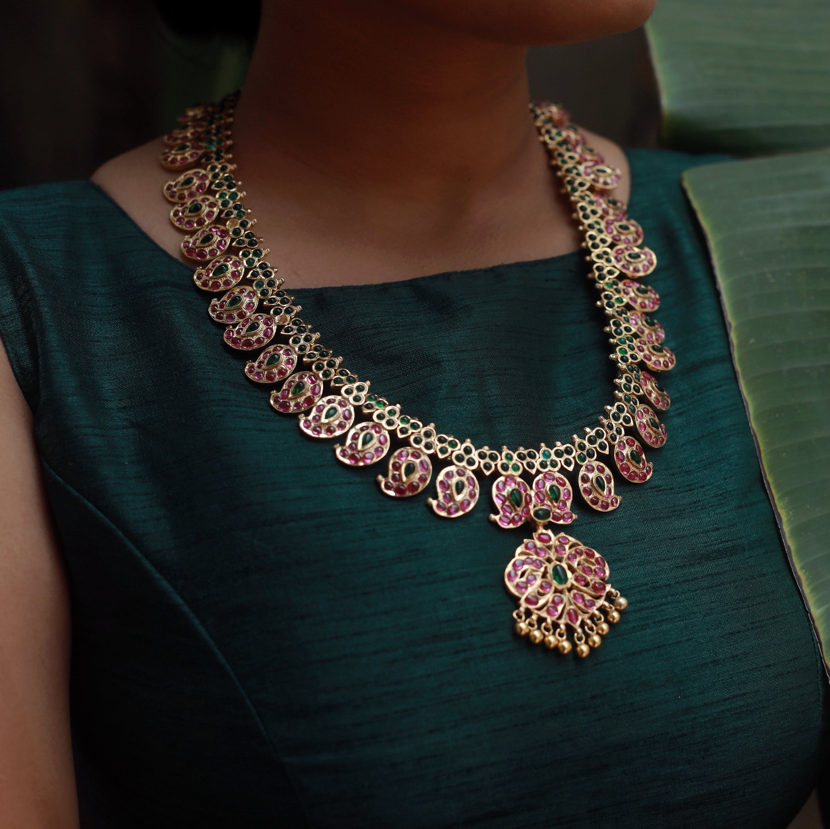 925 Silver Traditional Close Settings Mango Mala - 002