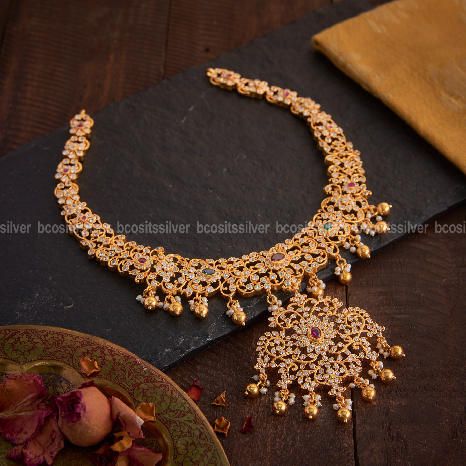 CZ Mid Length Bridal Haaram - 0608 - ( MADE TO ORDER )