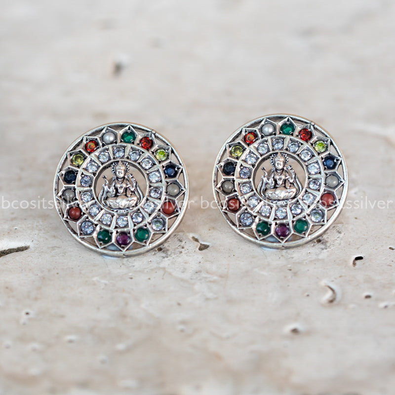 Pure 925 Silver Lakshmi Earstud -1414