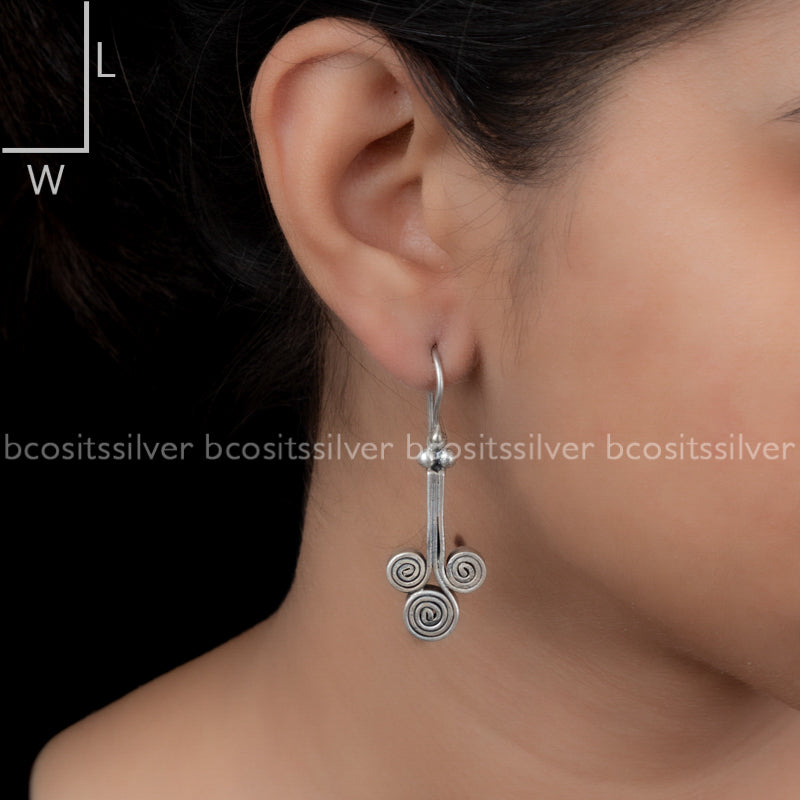 Pure Silver 92.5 Oxidized Earring - 4108