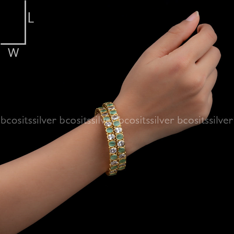 Gold Plated Syanthana Bangle - 1742 - Size 2.6