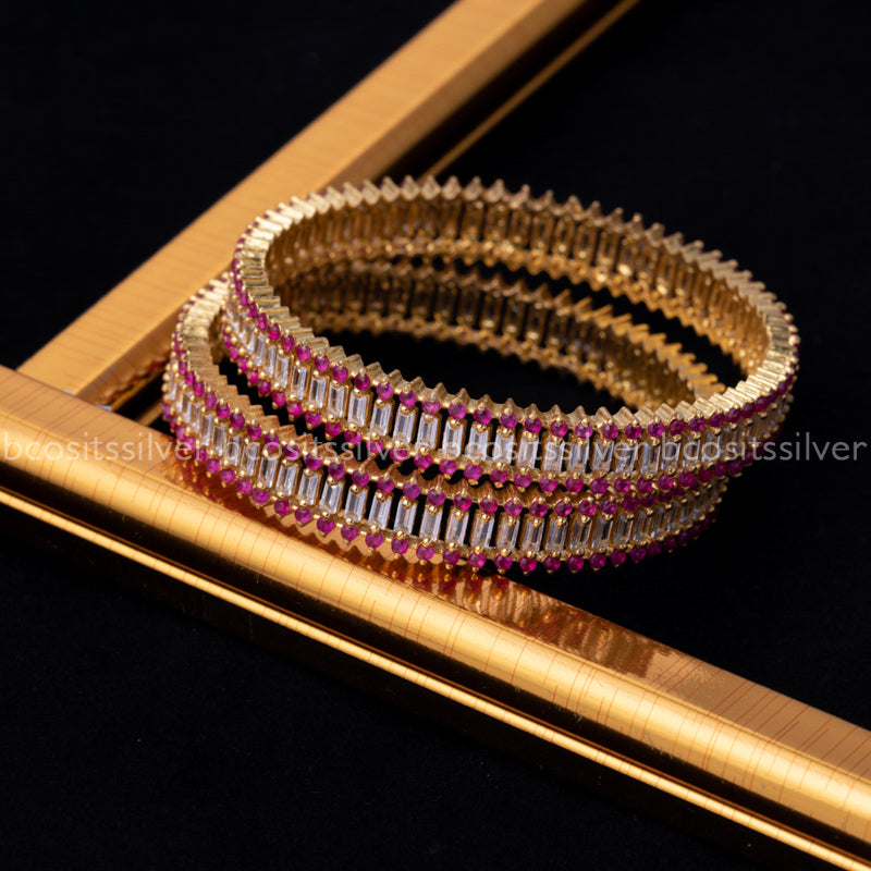 Gold Plated Dharshini Bangle - 1747 - Size 2.6