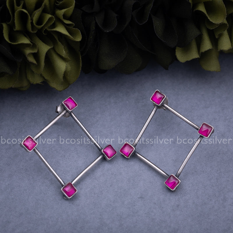 Pure 925 Silver Oxidized Kokila Earring - 1869