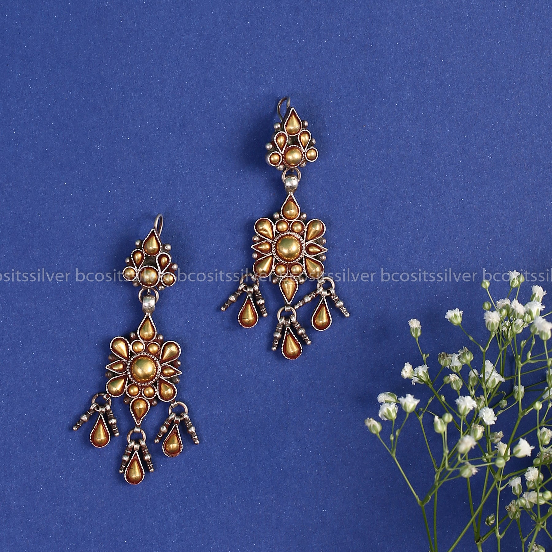 925 Silver Dual Tone Zinariy (AU) Earrings - 0908