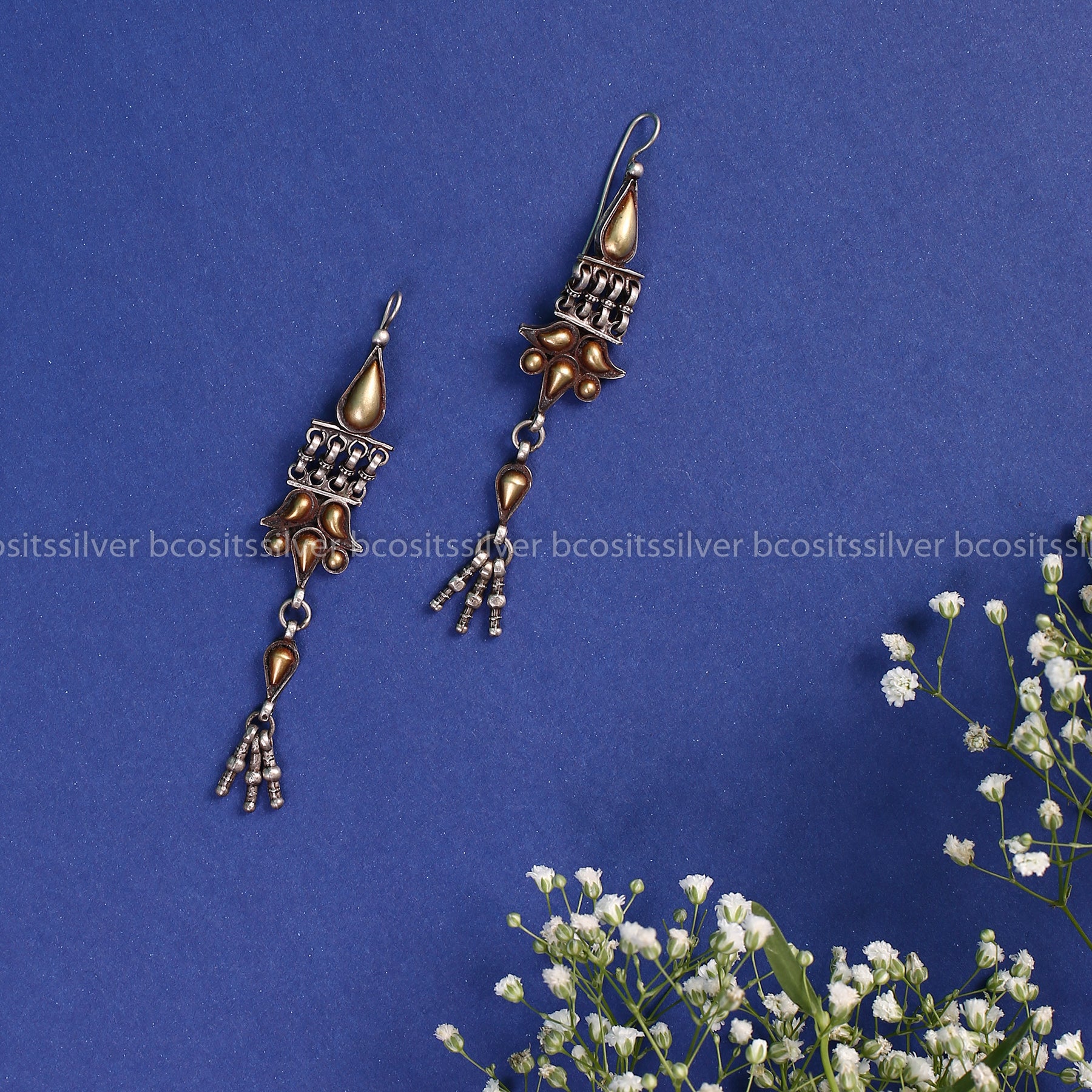 Dual Tone Zinariy(AU) Earrings-0907