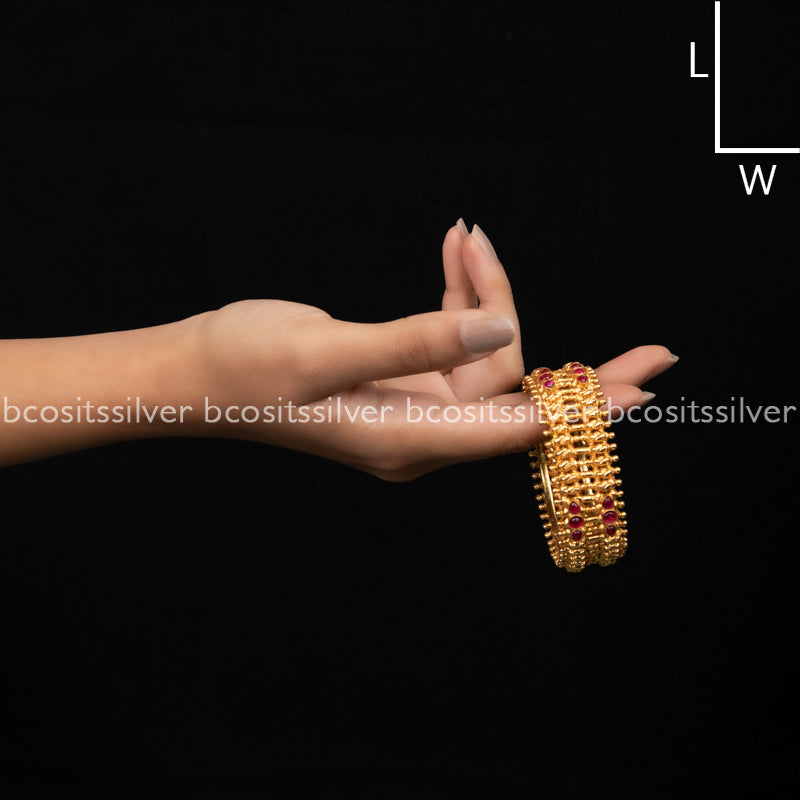 Gold Plated Broad Bangle - 692