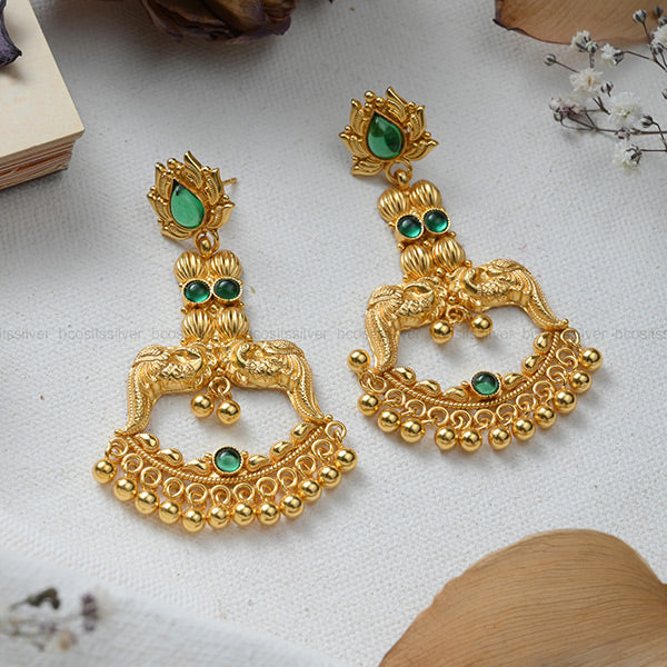 925 Silver Lotus Chandbali- 9951