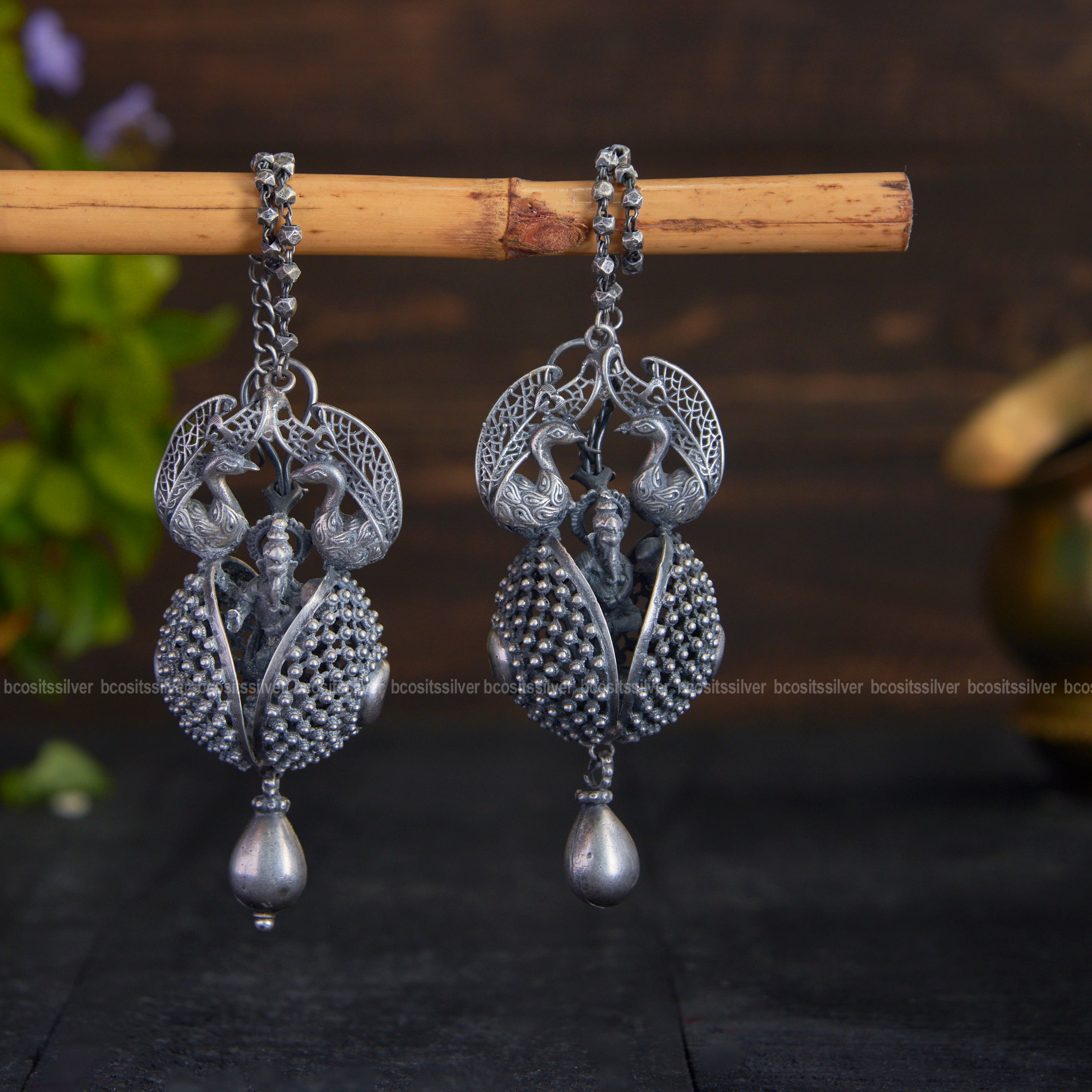 925 Silver Oxidized Earrings - 9417
