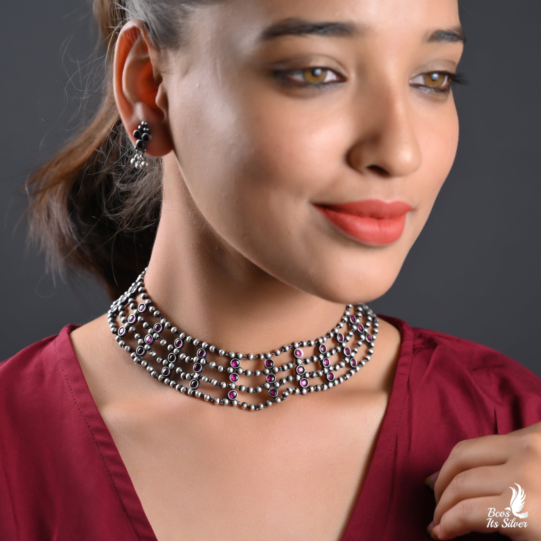 925 Silver Oxidized Neckpiece - 2368