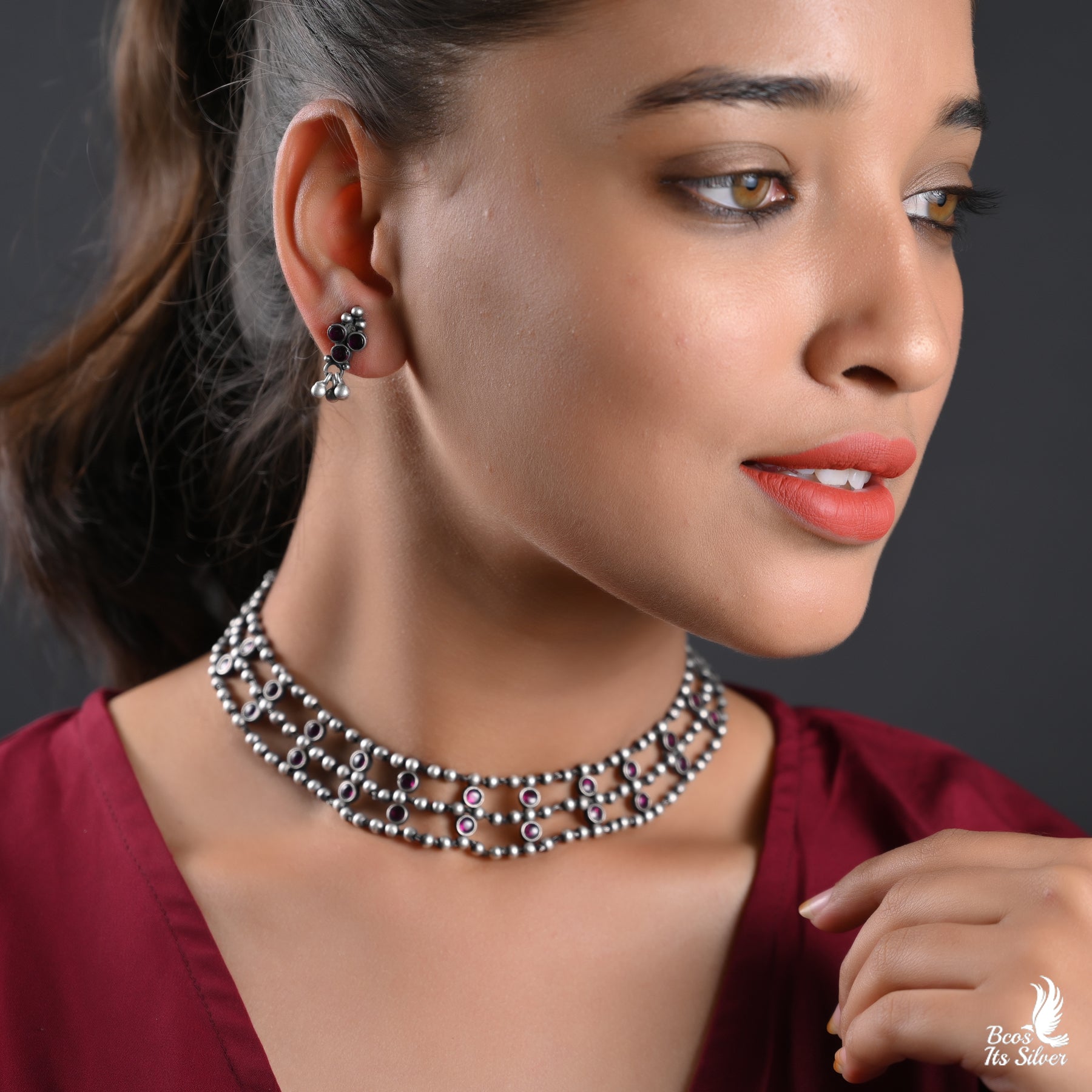 925 Silver Oxidized Neckpiece - 2365