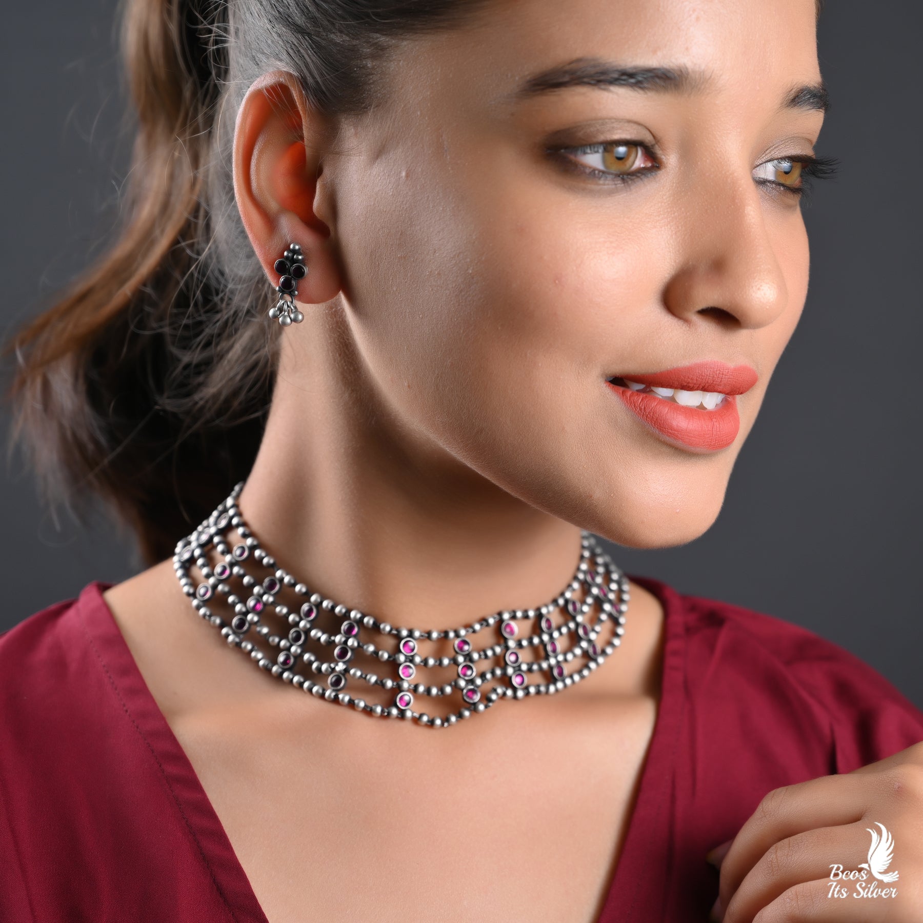 925 Silver Oxidized Neckpiece - 2368