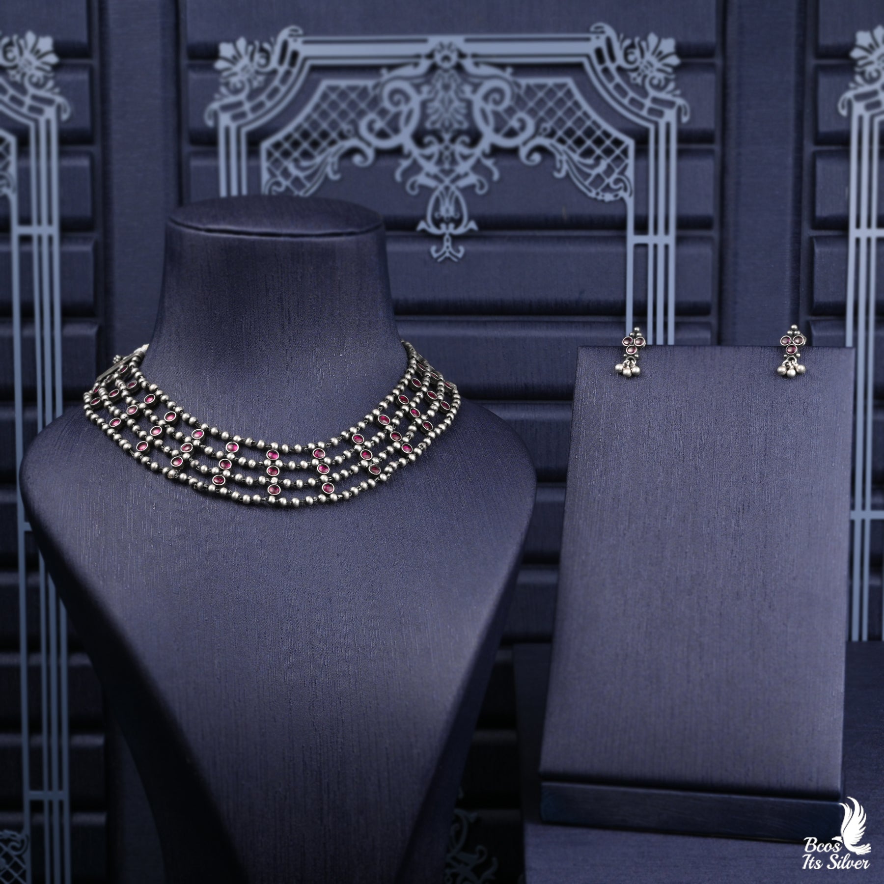 925 Silver Oxidized Neckpiece - 2368