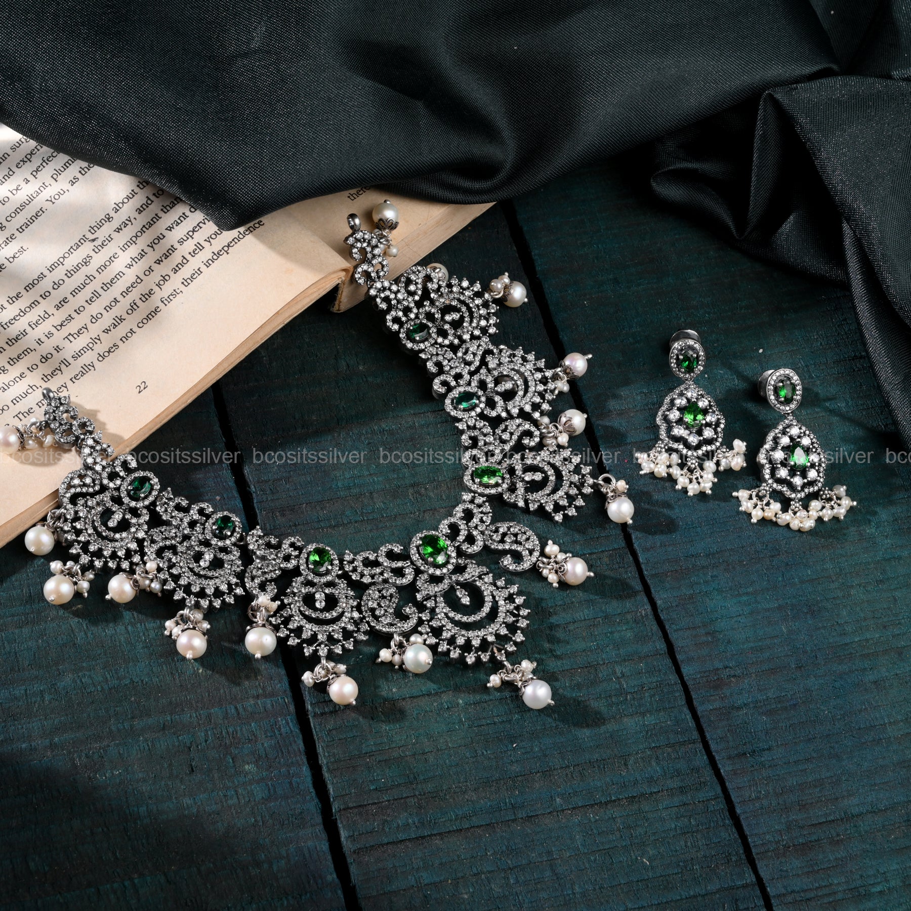 925 Silver Oxidized Neckpiece Only - 155